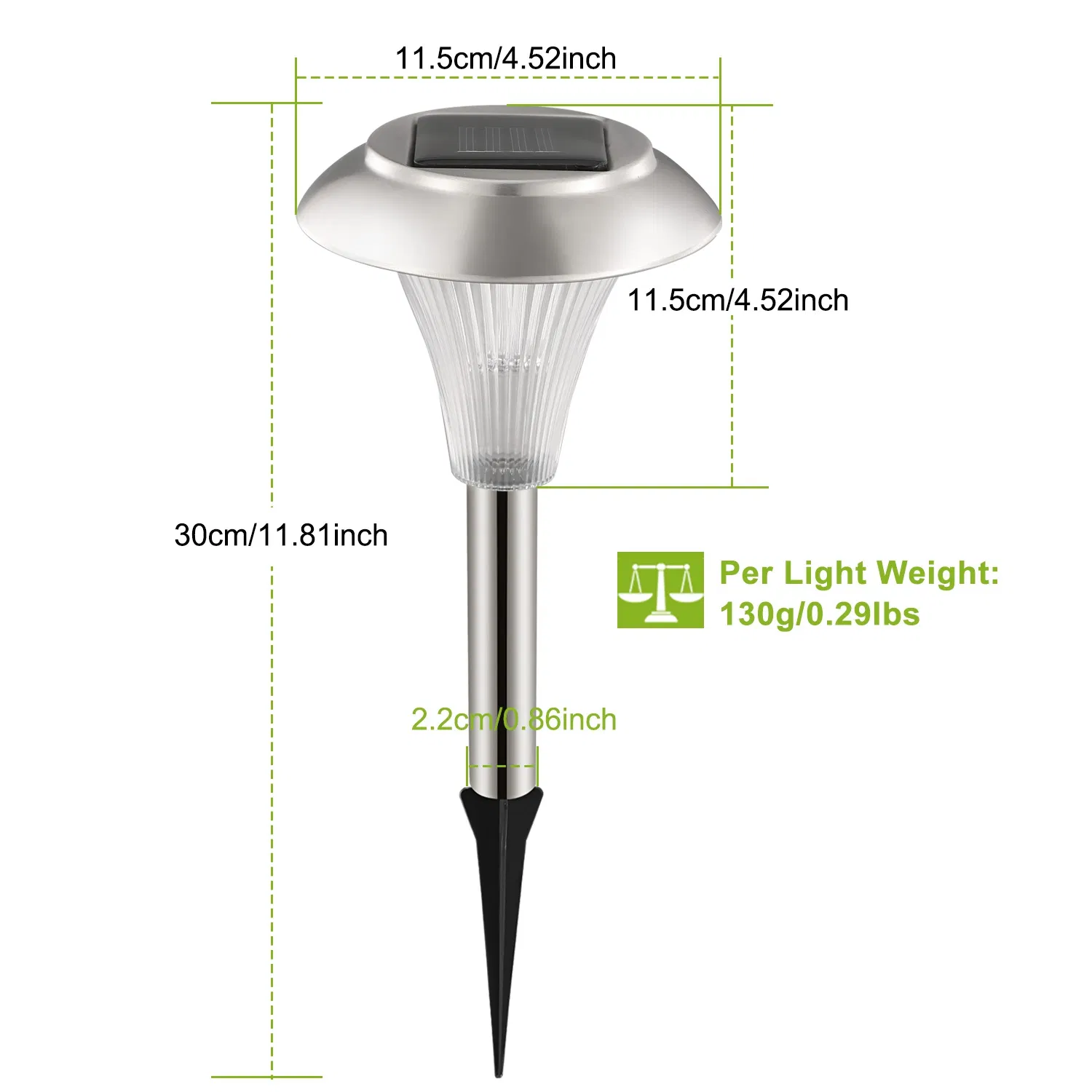 4 Packs Outdoor Solar Garden Pathway Lights, Color Changing LED Landscape Lighting, IP44 Weather-Resistant Stainless-Steel , PC Lights for Backyard Walkway photo 5