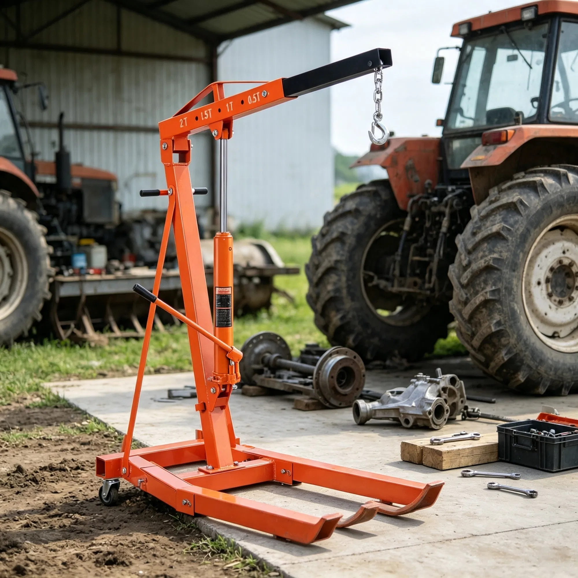 3-Ton Hydraulic Long Ram Jack, Engine Hoist Cylinder with Clevis Base for Garage & Shop Cranes photo 5