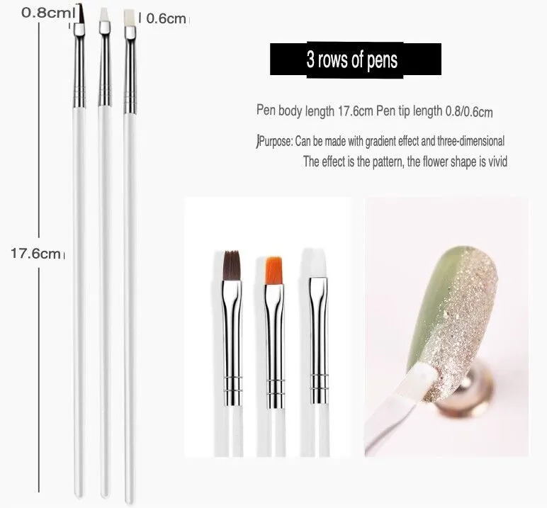 20PCS/Set Nail Art Design Dotting Painting Drawing Polish Brush Pen Tools UV Gel photo 4