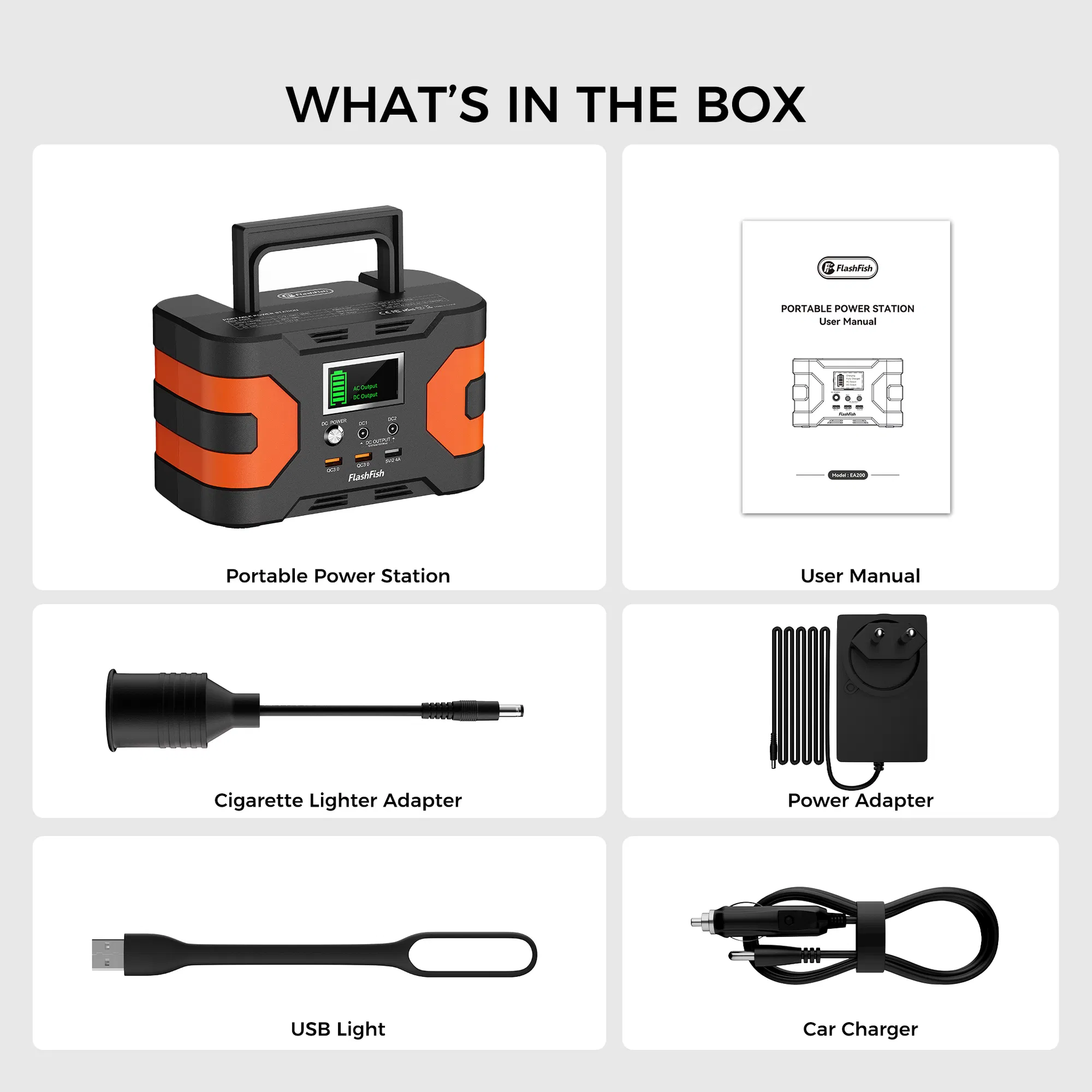 FlashFish 200W Portable Power Station, 166Wh with 230 V AC/DC/USB/Type C/LED Lights, Power Generator Battery for Camping, Travel,  Emergency Power Battery, Backup Generator for Camping, Home Emergency photo 6