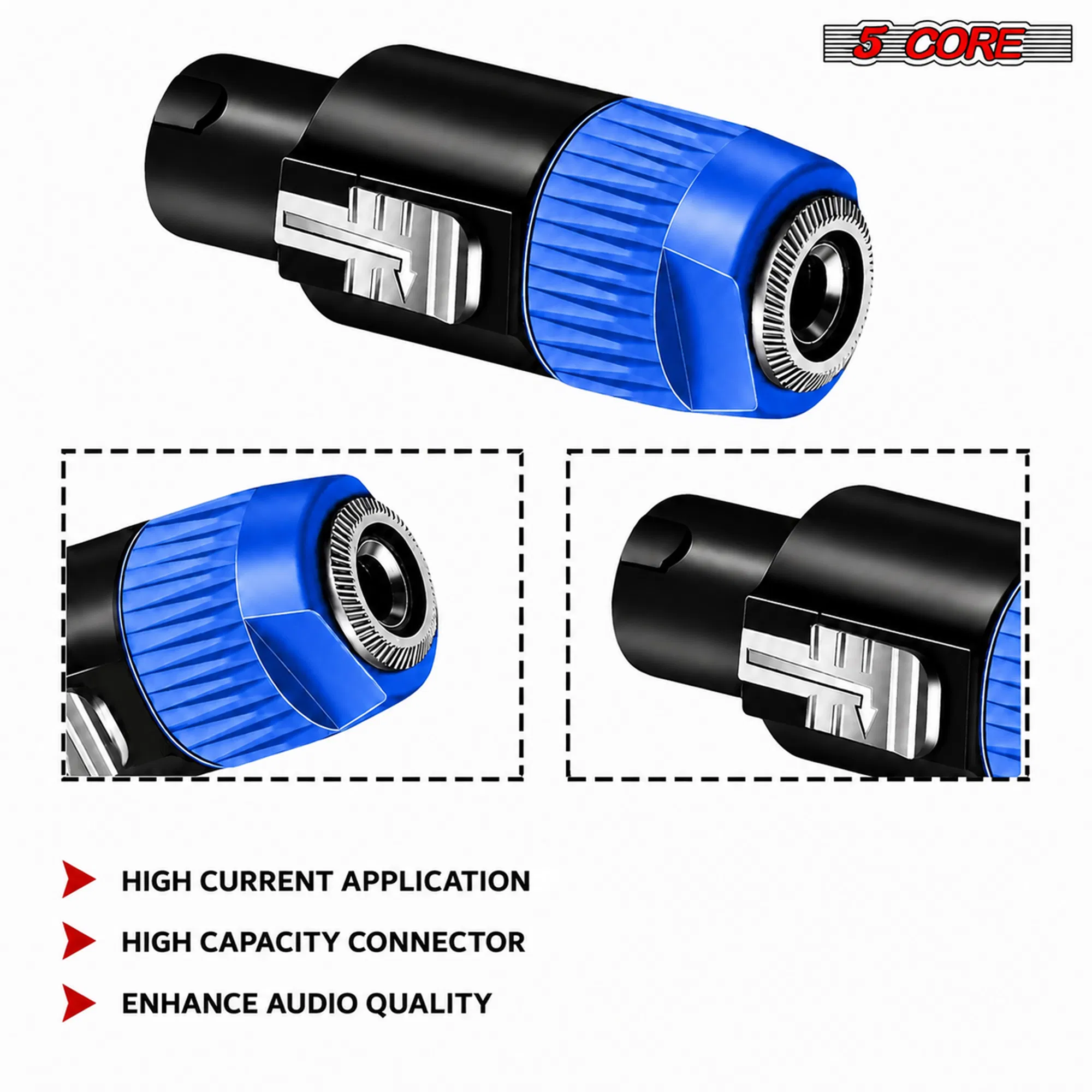 5 Core Speakon Adapter High Quality Audio Jack Male Audio Pin Speaker Adapter Connector photo 6