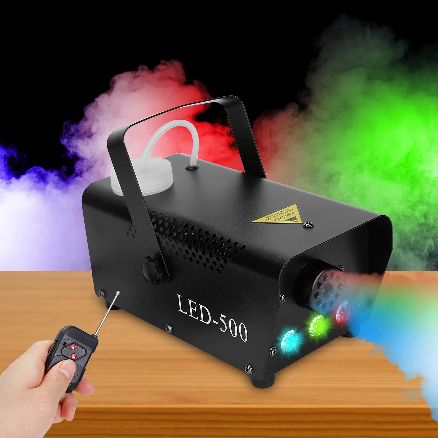400W Fog Machine with 3 Color LED Lights (Red/Blue/Green) - 2000 CFM Output, 8.2ft Distance, Remote Control & Overheat Protection - Rapid 3-5min Warm-Up, Non-Toxic Odorless for Parties, Concerts, Stag photo 3