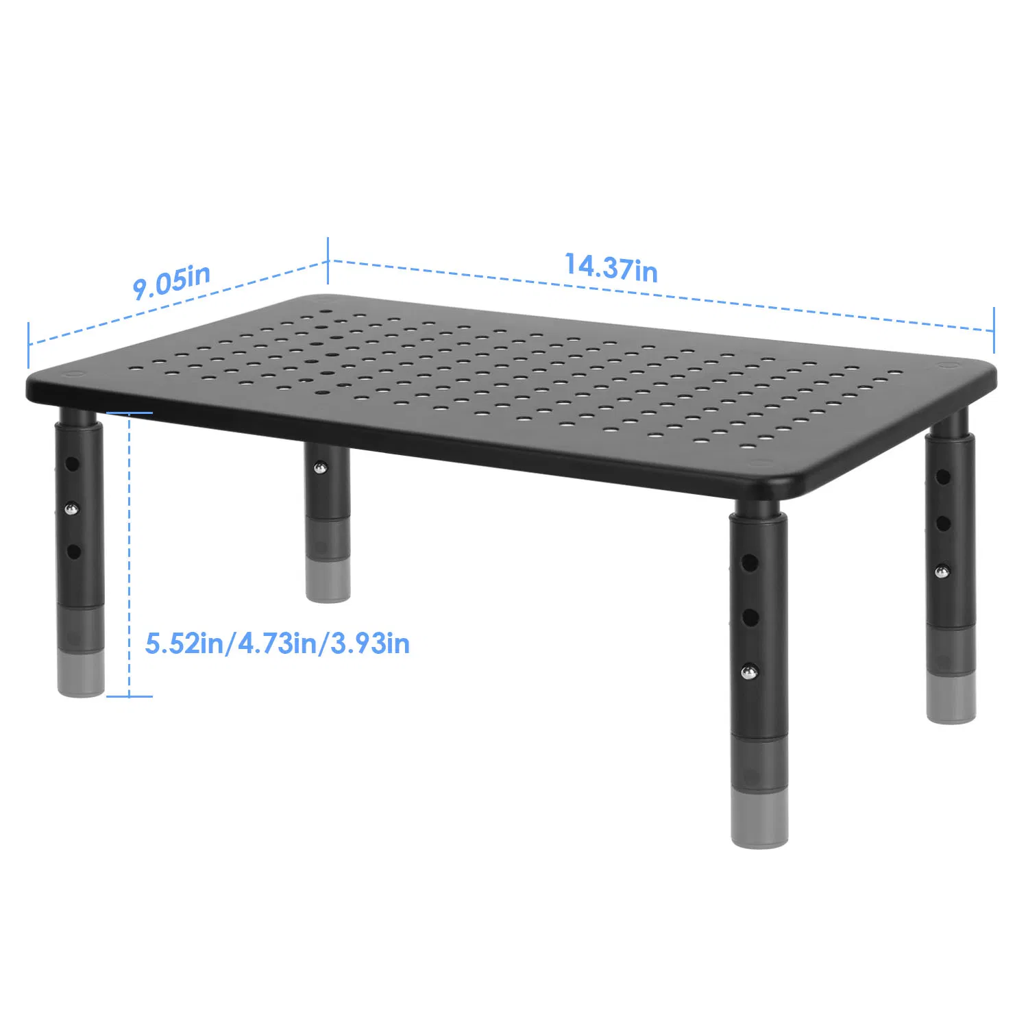 3-Level Adjustable Computer Monitor Stand, Metal Mesh Ventilated Riser, 44 Lbs Max Load, Easy Assembly for Home Office Desktop Use photo 8