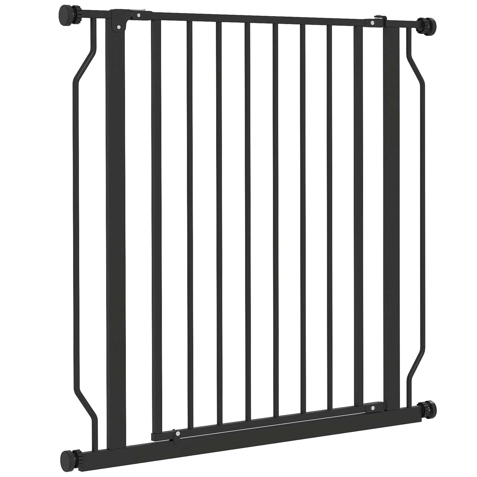 30"- 34" Easy Install Pet Gate w/ Door & Double Locking System, Extra Wide Dog Gate for Stairs, Hallways, Black photo 1