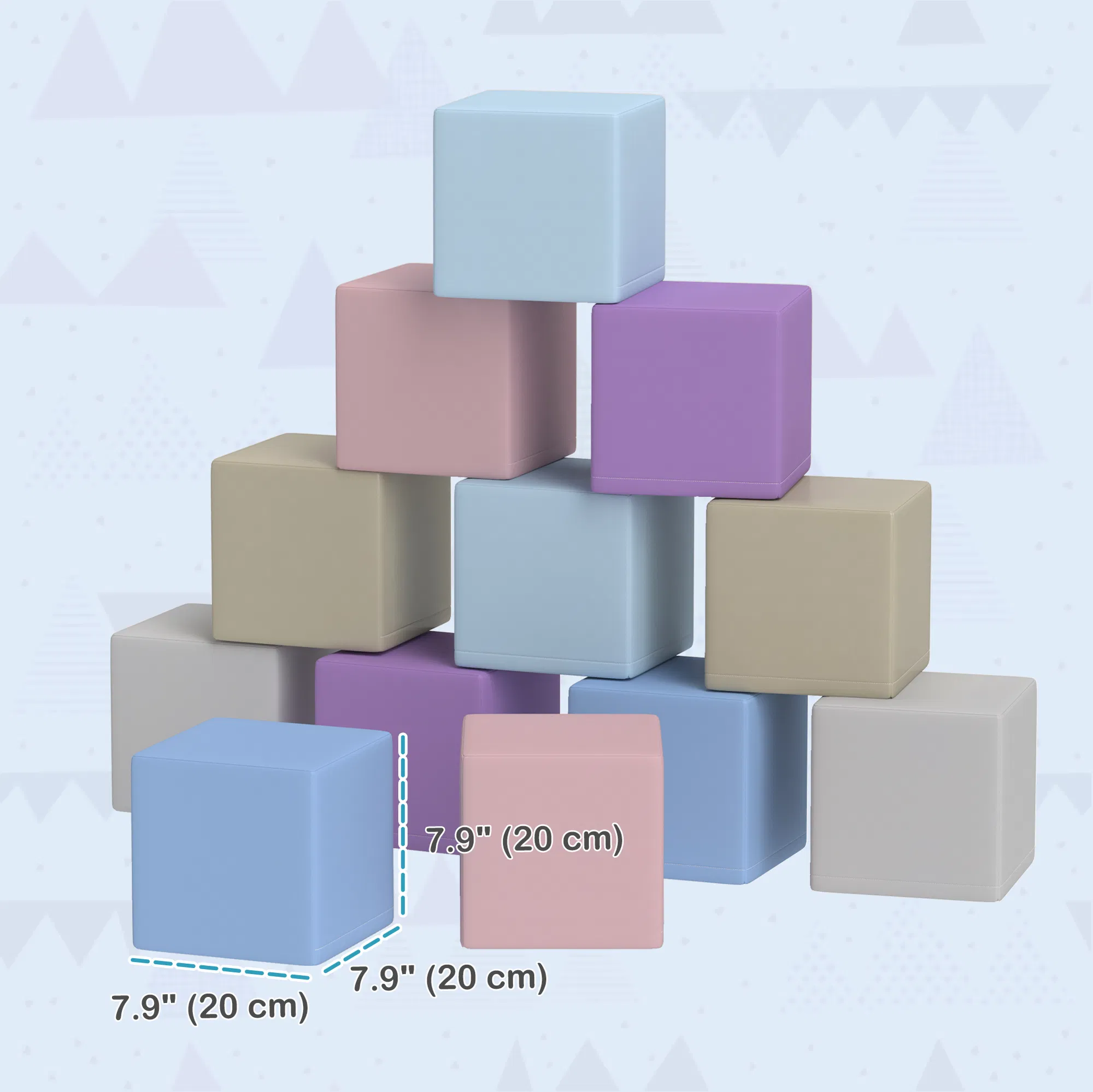 12 Piece Soft Play Blocks Soft Foam Toy Building And Stacking Blocks - Multicolours photo 2