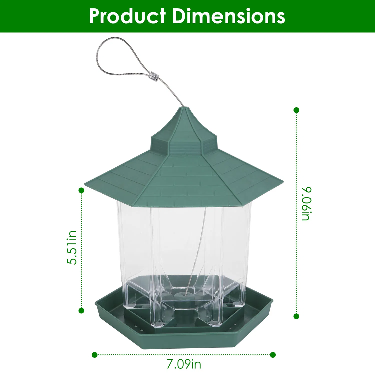 Hanging Gazebo Wild Bird Feeder Outdoor Bird Seed Station with Large Capacity 6 Feeder Ports for Garden Patio Park Weatherproof Easy To Refill photo 4