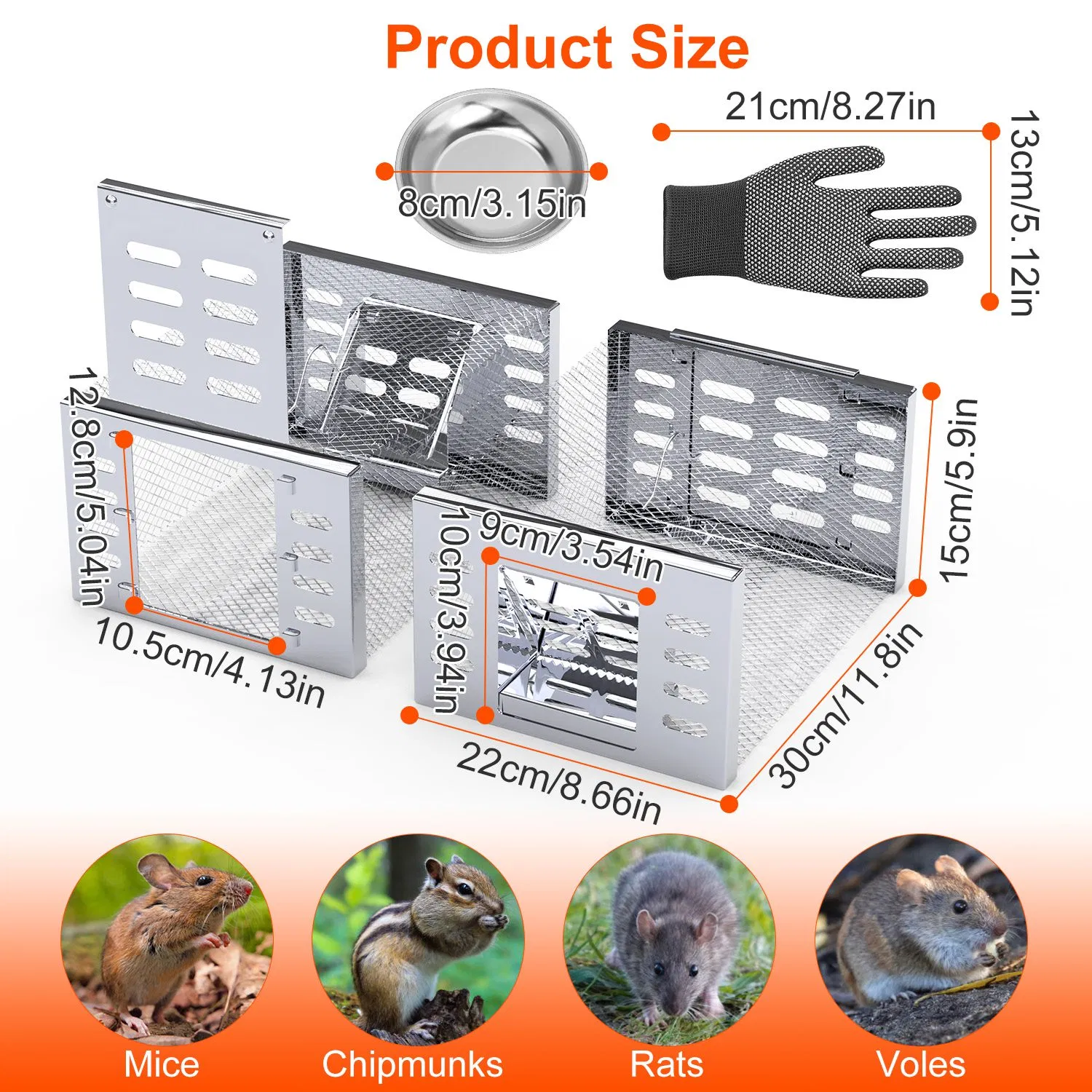2Pcs Humane Rat Trap Catch and Release Live Mouse Cage Traps with Automatic Continuous Cycle Trapping for Chipmunk Rodent Mouse Small Animals photo 2