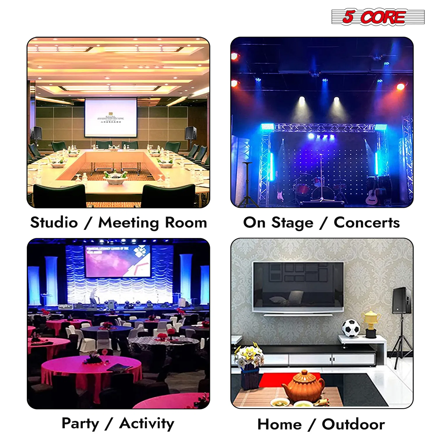 5 Core Speaker Stand Tripod Floor Adjustable Up to 60 Inch DJ Studio Monitor Stands Short Pole Mount photo 7