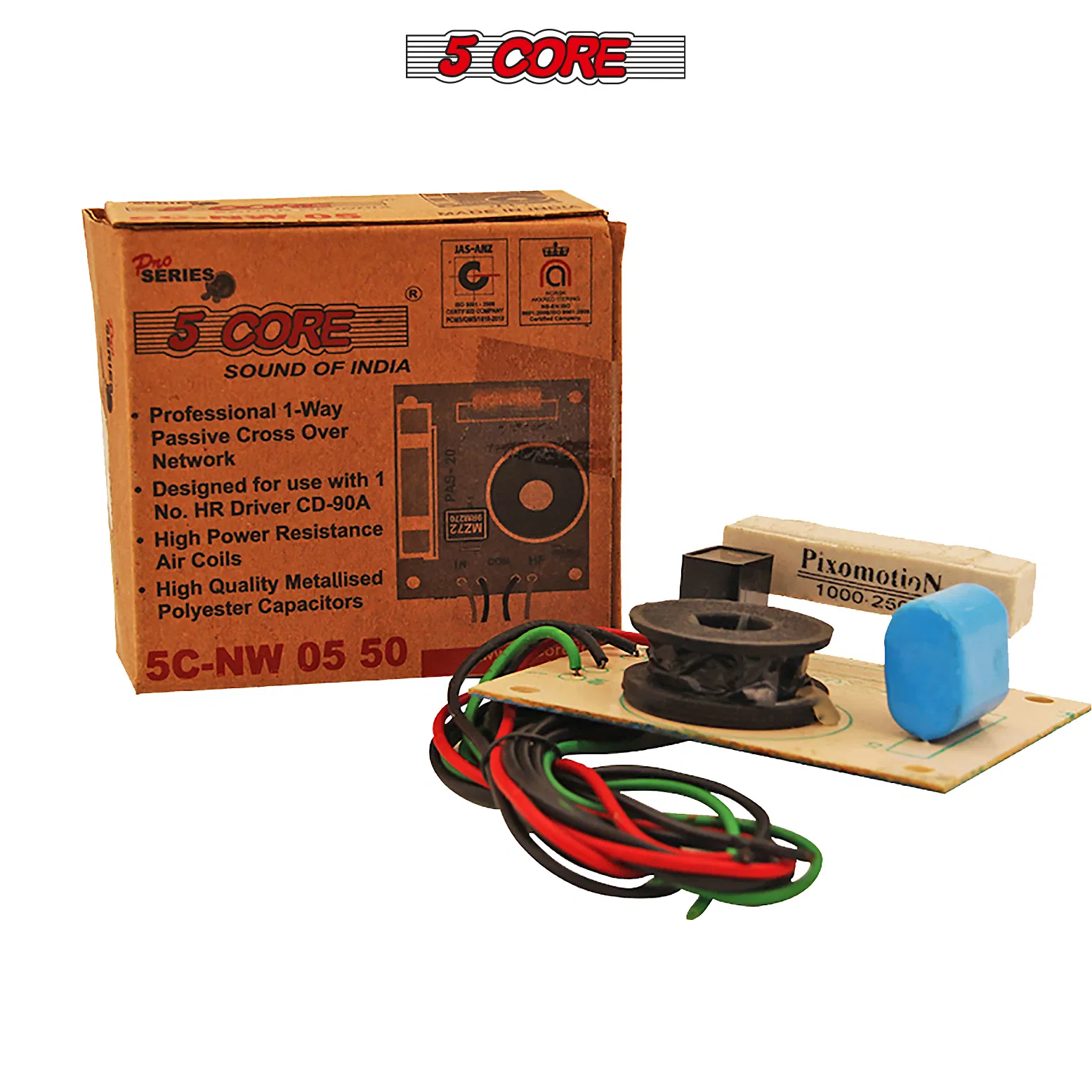 5 Core Professional Passive Crossover Network High Power & Low Resistance Air Core Coils Premium Quality Metalised Polyester Capacitor PTC for HF Protection photo 7
