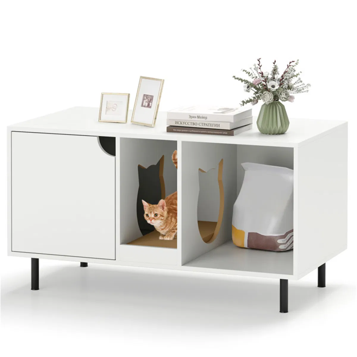 White Cat Litter Box Enclosure photo 1