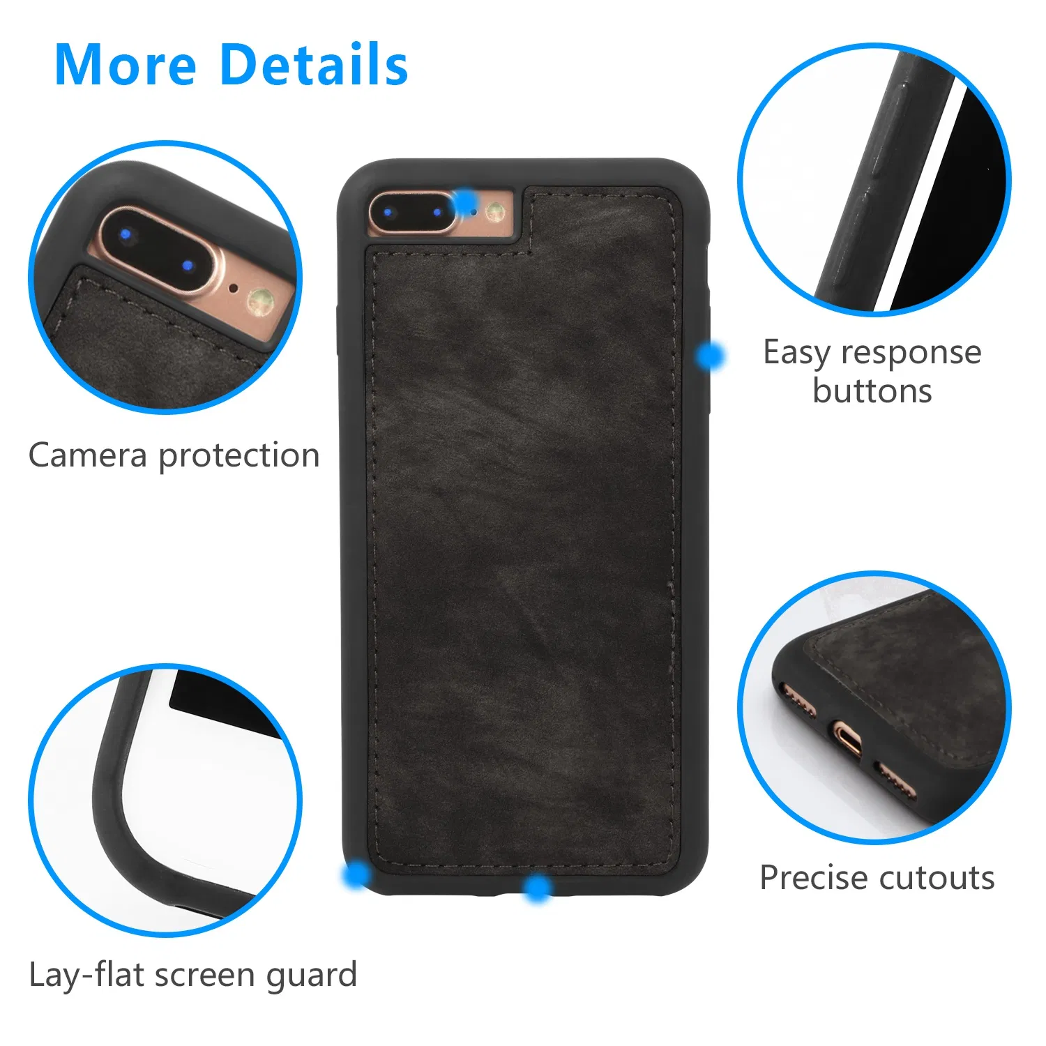 Phone Wallet Case For iPhone 8 Plus Portable Wallet Case 2 in 1 Leather Zipper Magnetic Detachable 15 Card Slots Money Pocket Clutch Cover W/ID Widows photo 2