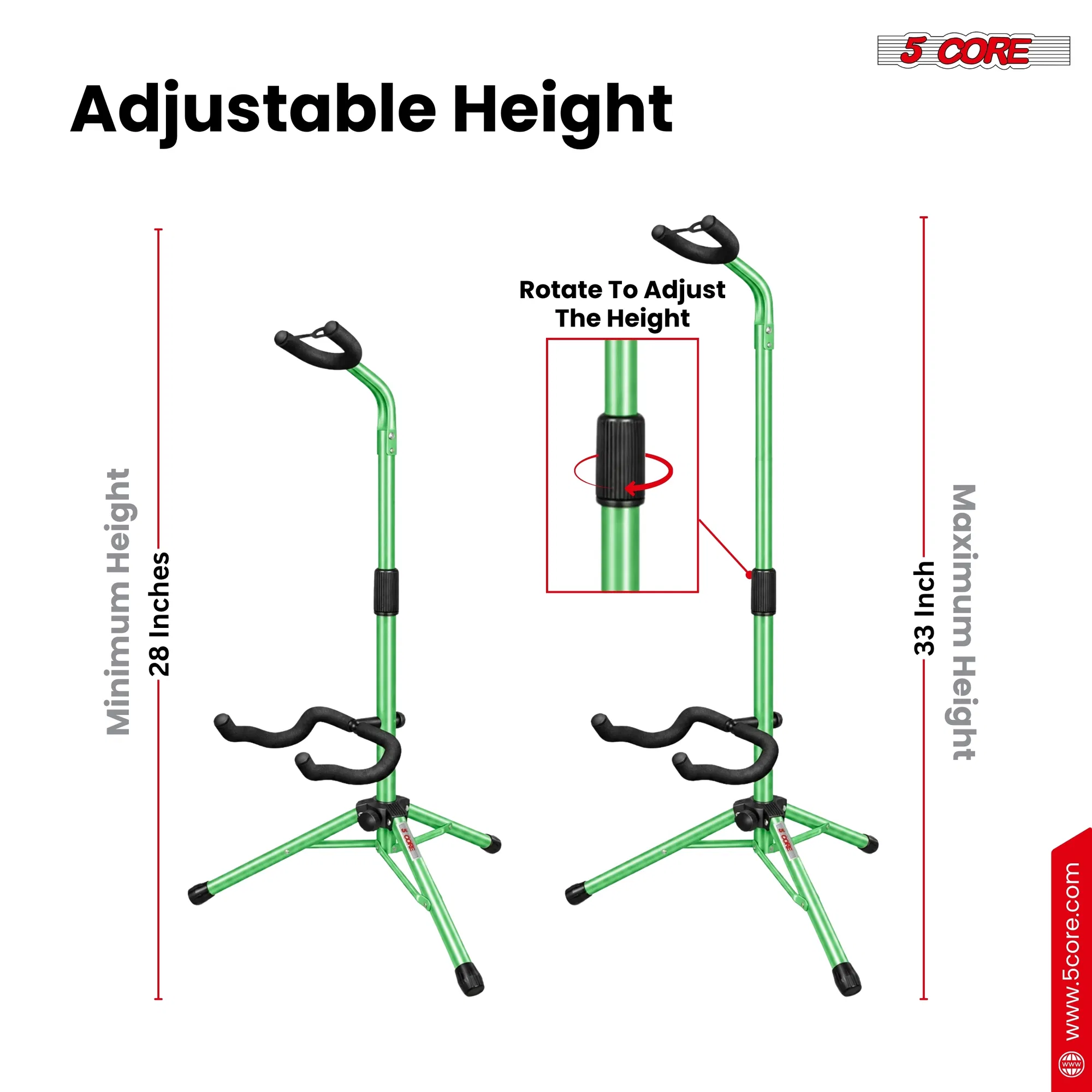 5 Core Guitar Stand Floor Adjustable Heavy Duty w Neck Holder for Acoustic Electric Classic Bass photo 2