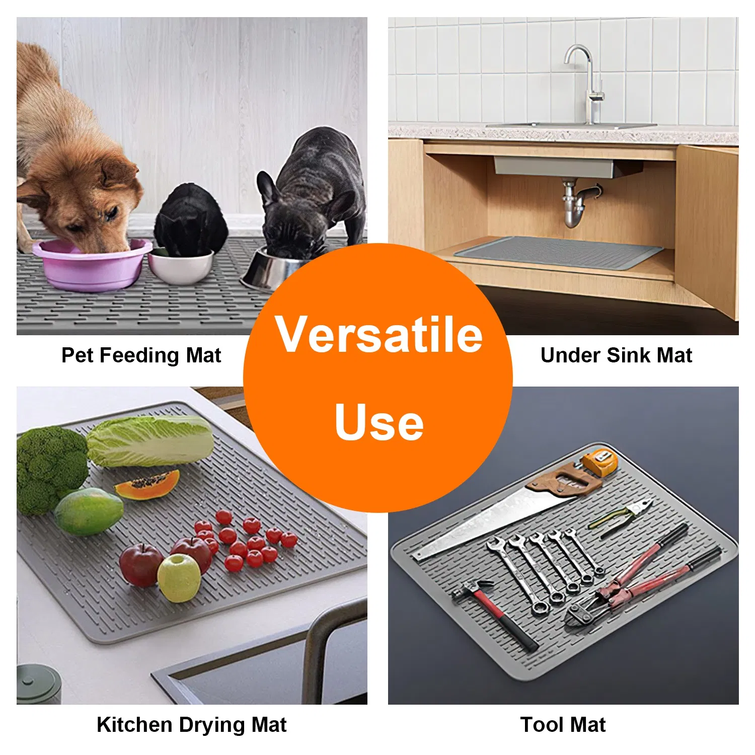 Foldable Silicone Stovetop Cover Mat, 27.95 x19.69 Inch Waterproof Heat-Resistant Protector for Glass Electric Stove, Works as Drying & Pet Feeding Mat photo 7