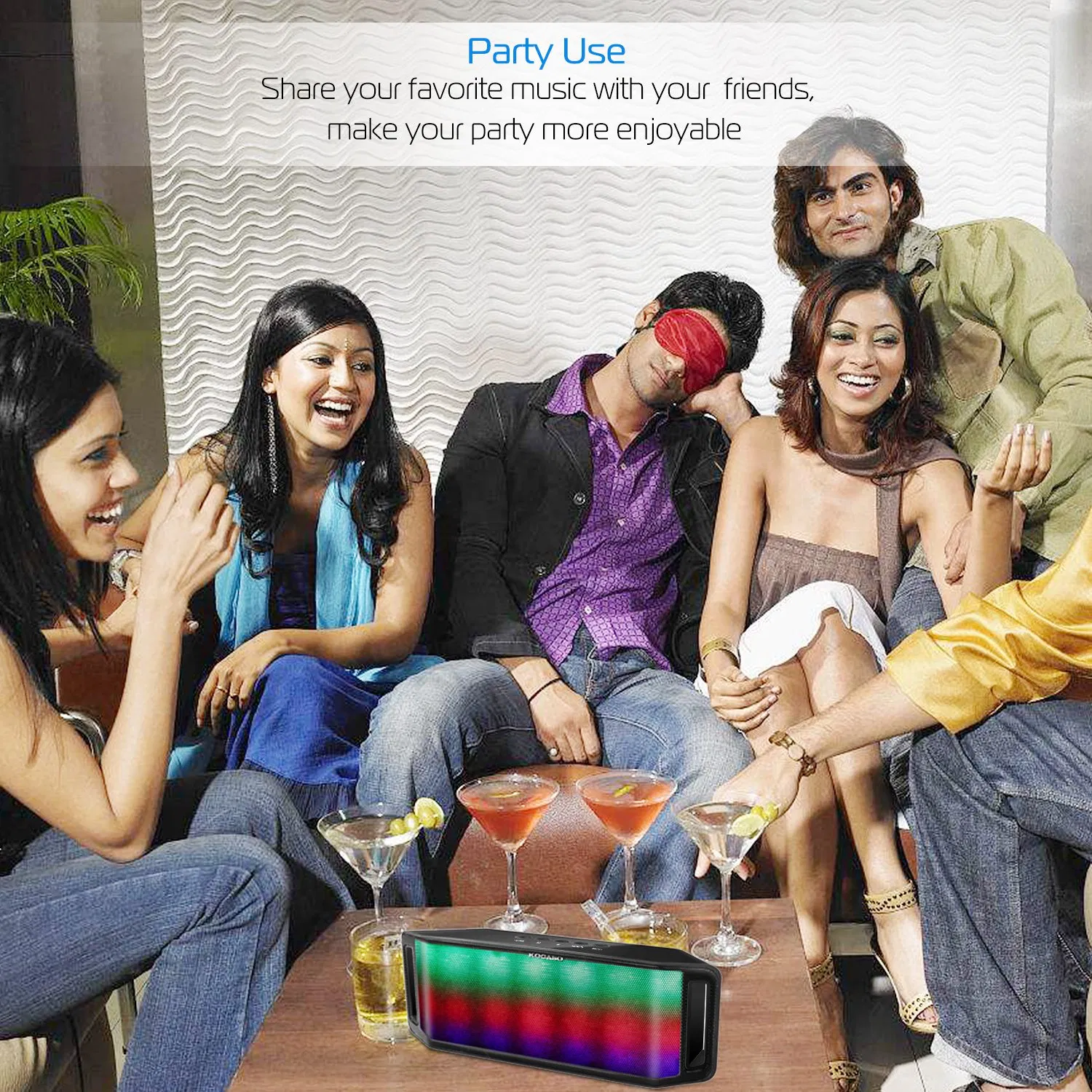 LED Wireless Speaker Dynamic Multicolor Hands-free FM Radio USB MMC Reading Aux In for Party Camping Travel photo 4
