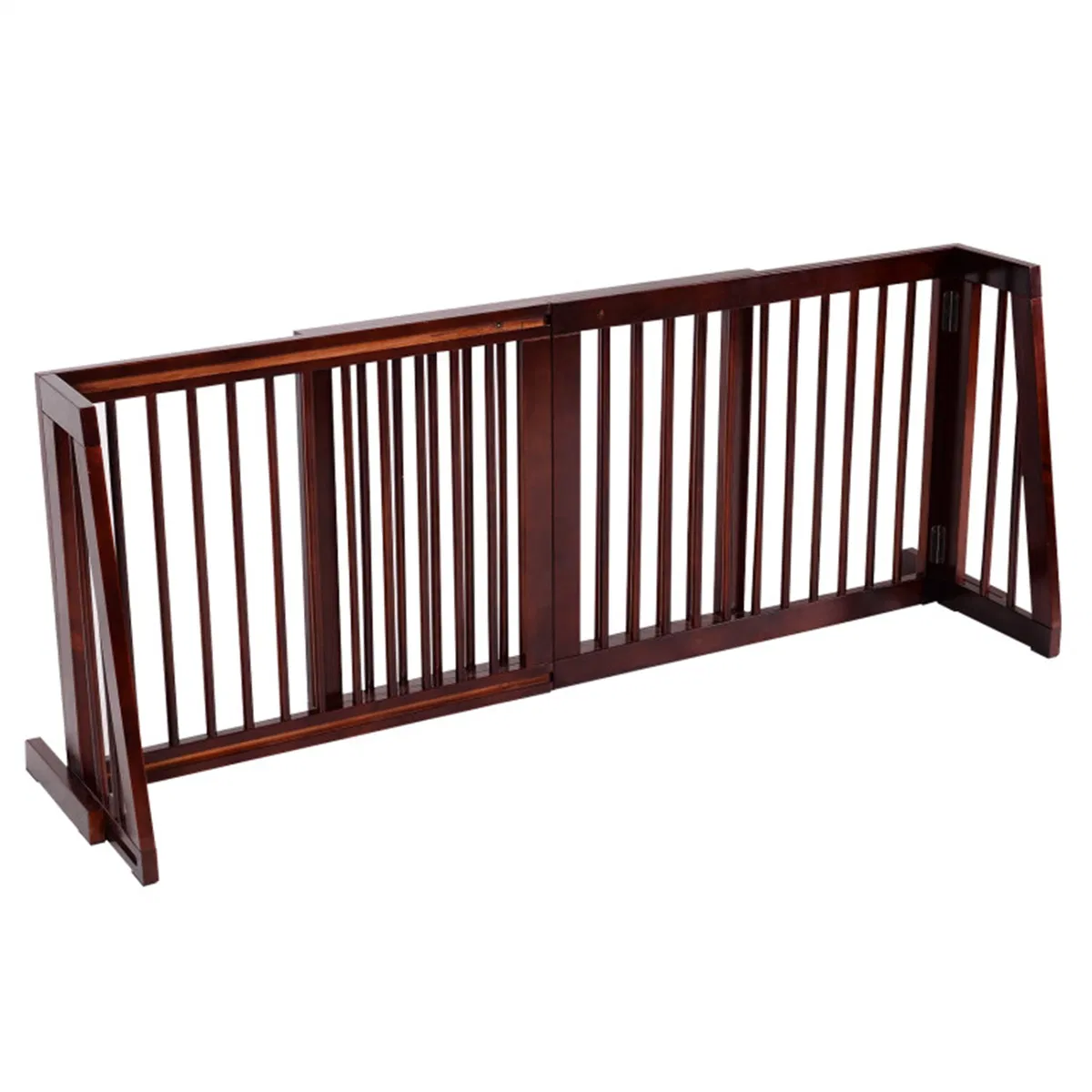 Wooden Pet Gate 3 Panels,Freestanding Length Adjustable photo 1