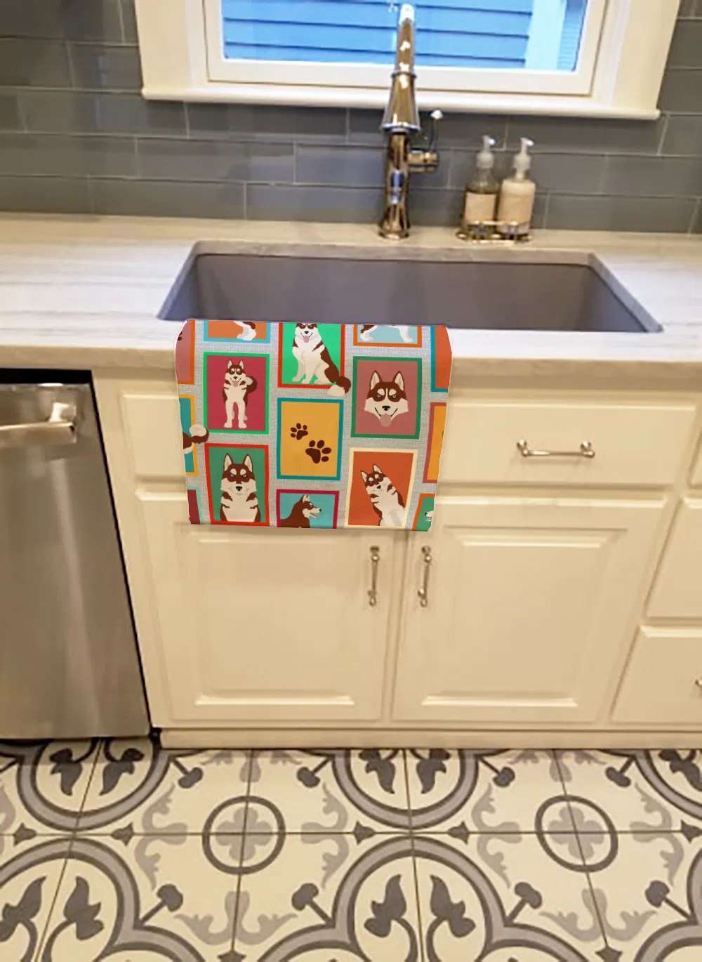 Lots of Red Siberian Husky Kitchen Towel Dish Cloths Guest Hand Towel Decorative Bathroom Towel for Face,Tea, Dishcloth, Kitchen and Bath photo 4