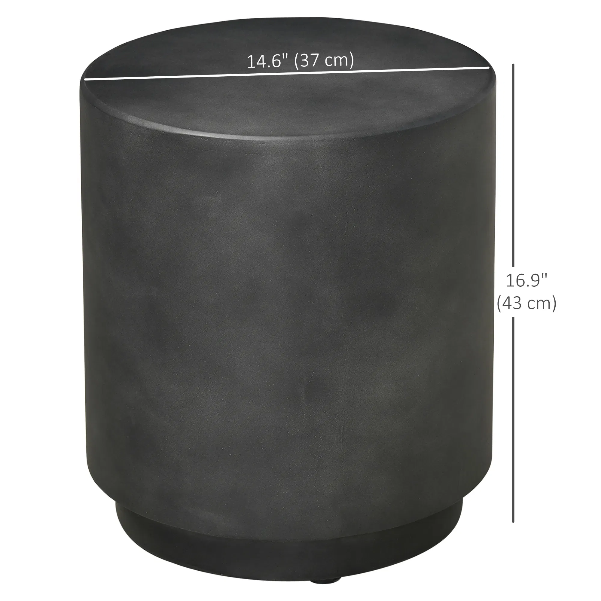 Terrazzo Finish Side Table, 17" Round End Table for Indoor and Outdoor, Charcoal Grey photo 4