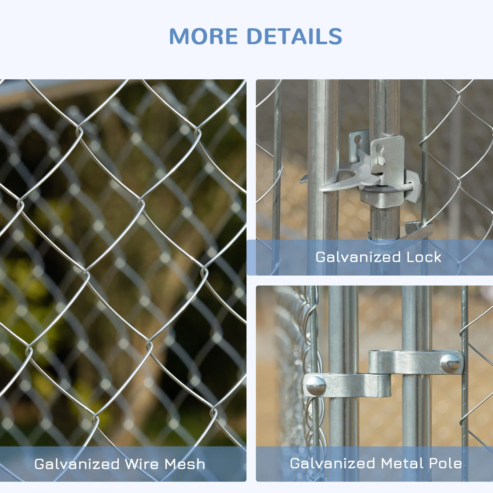 99 Sq. Ft. Dog Playpen Outdoor with Galvanized Steel Frame, for Small and Medium Dogs, 13.1' x 7.5' x 6' photo 4
