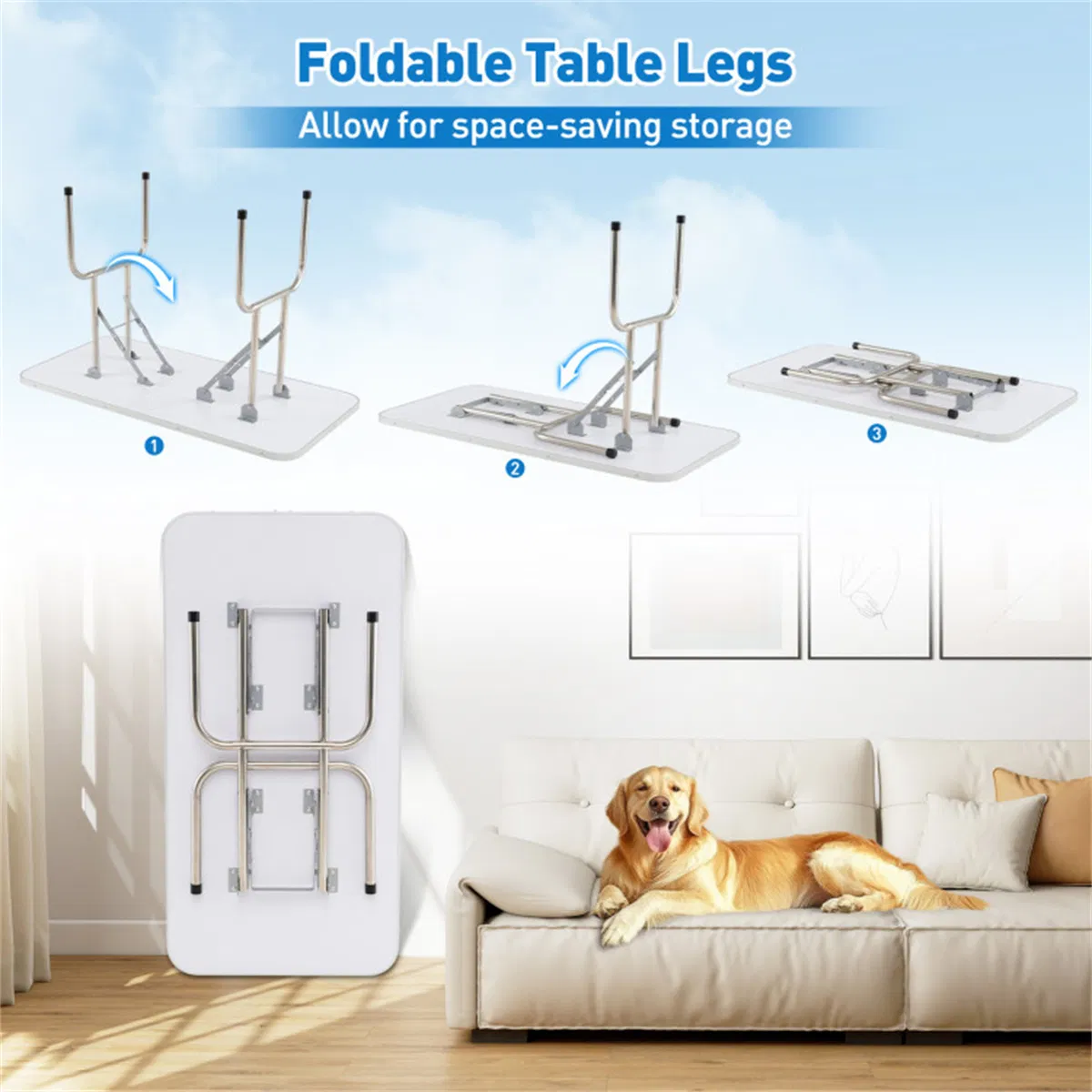 Foldable Pet Grooming Table with Adjustable H-shaped Arms, 330 LBS Capacity for Small-Large Dogs photo 8