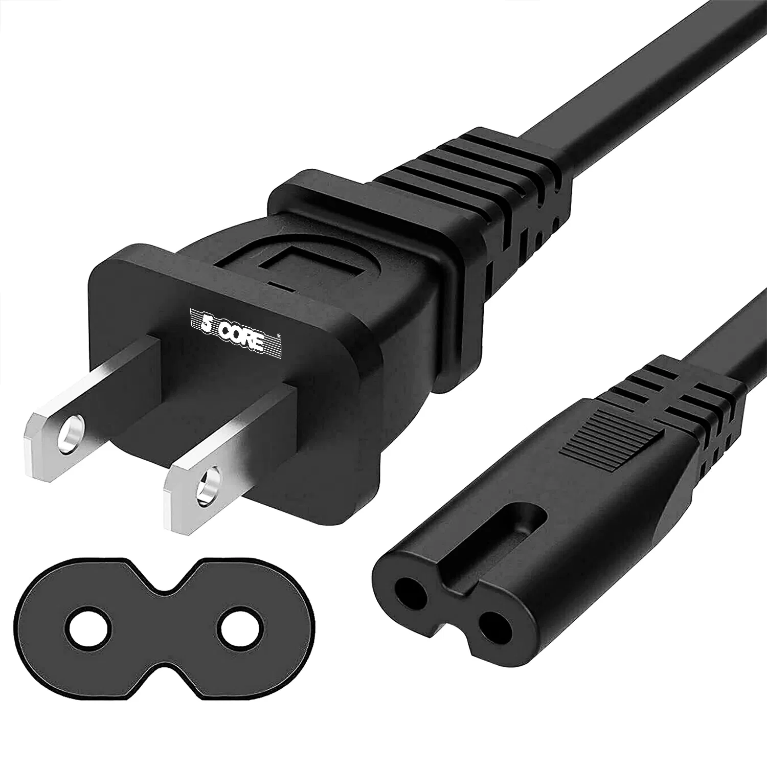 5 Core AC Power Cord 12 Ft ? 2 Prong US Male to Female Extension Adapter ? 16AWG/2C 125V 13A 1/2/5 Pc - PP 1002 photo 1
