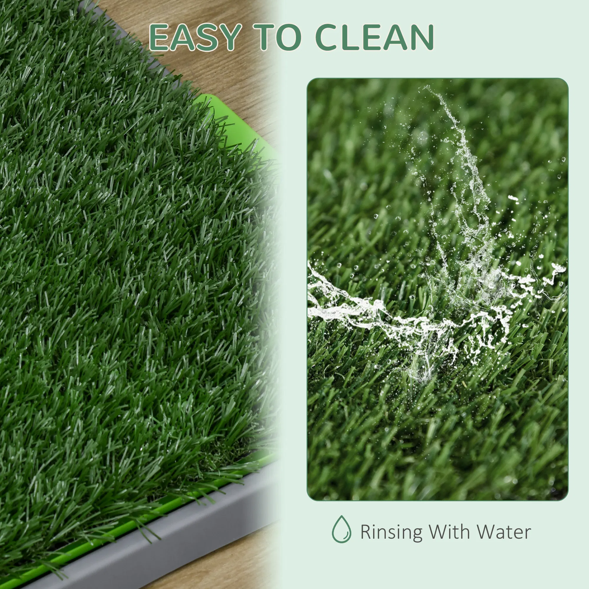 Artificial Grass Pee Pad for Dogs Potty Training, 26" x 16", 2 Packs, Green photo 2