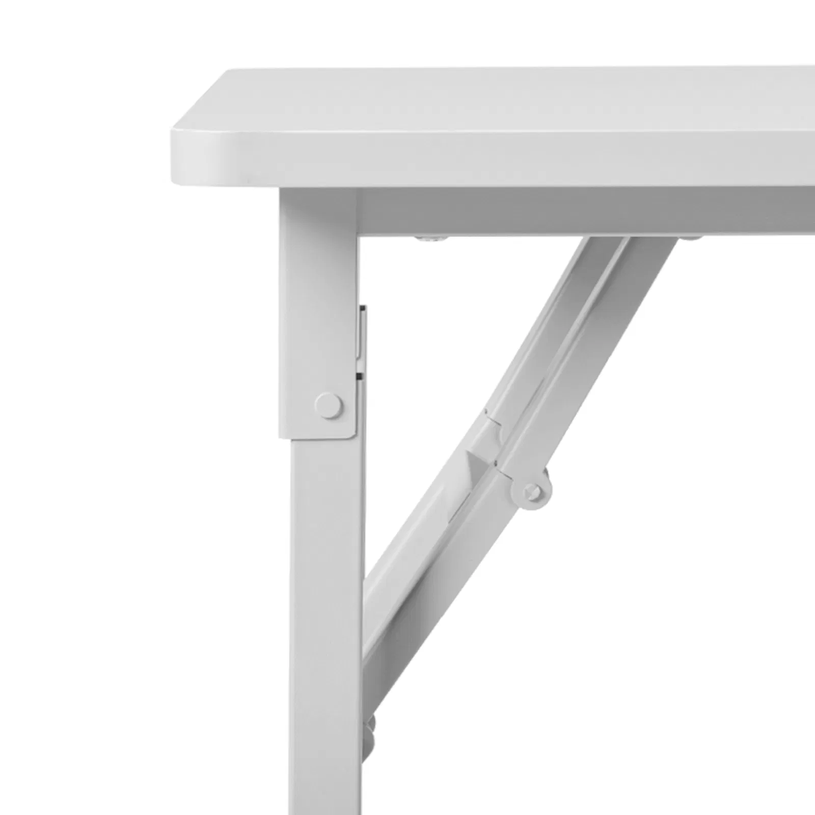 White MDF Folding Nail Desk with 2 Drawers, Cabinet Door & Storage Shelf photo 5