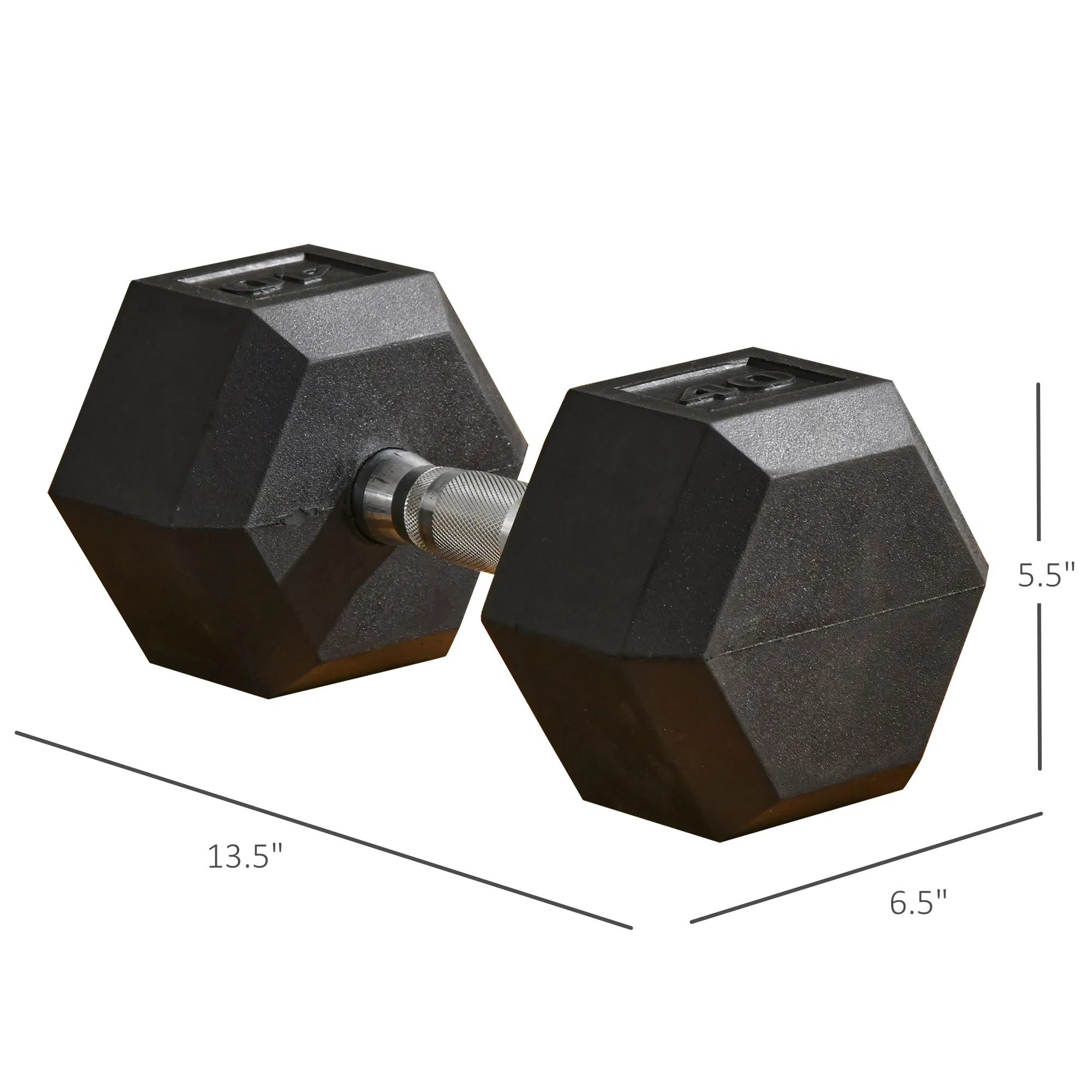 40lbs Rubber Hex Dumbbells Weight Dumbbell Hand Weight Barbell for Body Fitness Training for Home Office Gym, Black photo 6
