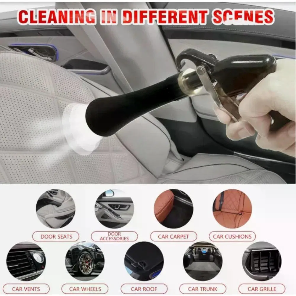 High Pressure Pneumatic Car Interior Cleaning Gun (Bearing Type) with 2 Nozzles, Dual Tube Separation photo 2