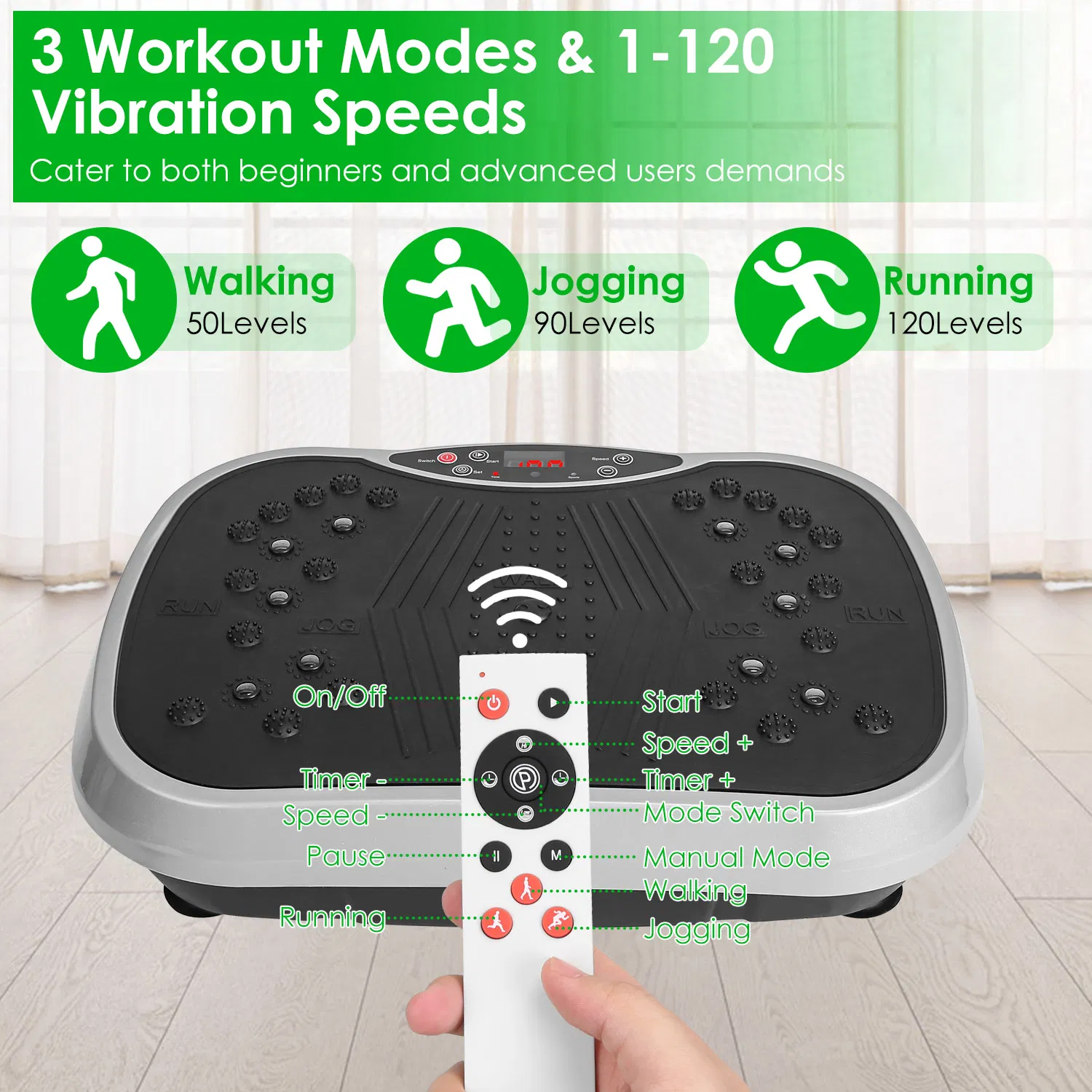 Home Use Vibration Exercise Platform for Lymphatic Drainage & Muscle Pain Relief, High Efficient Fat Burning Vibration Machine for Beginner & Advanced photo 6