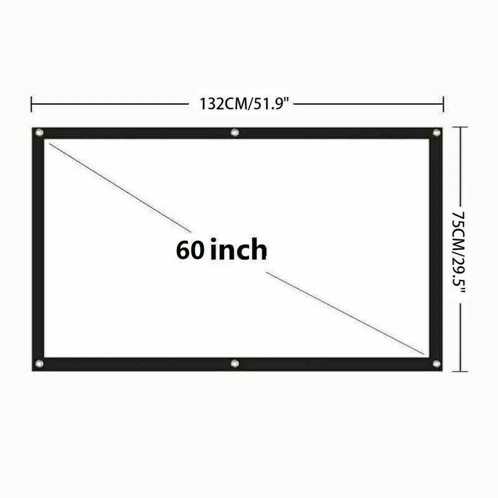 Portable Foldable Projector Screen 16:9 HD Outdoor Home Cinema Theater 3D Movie photo 3