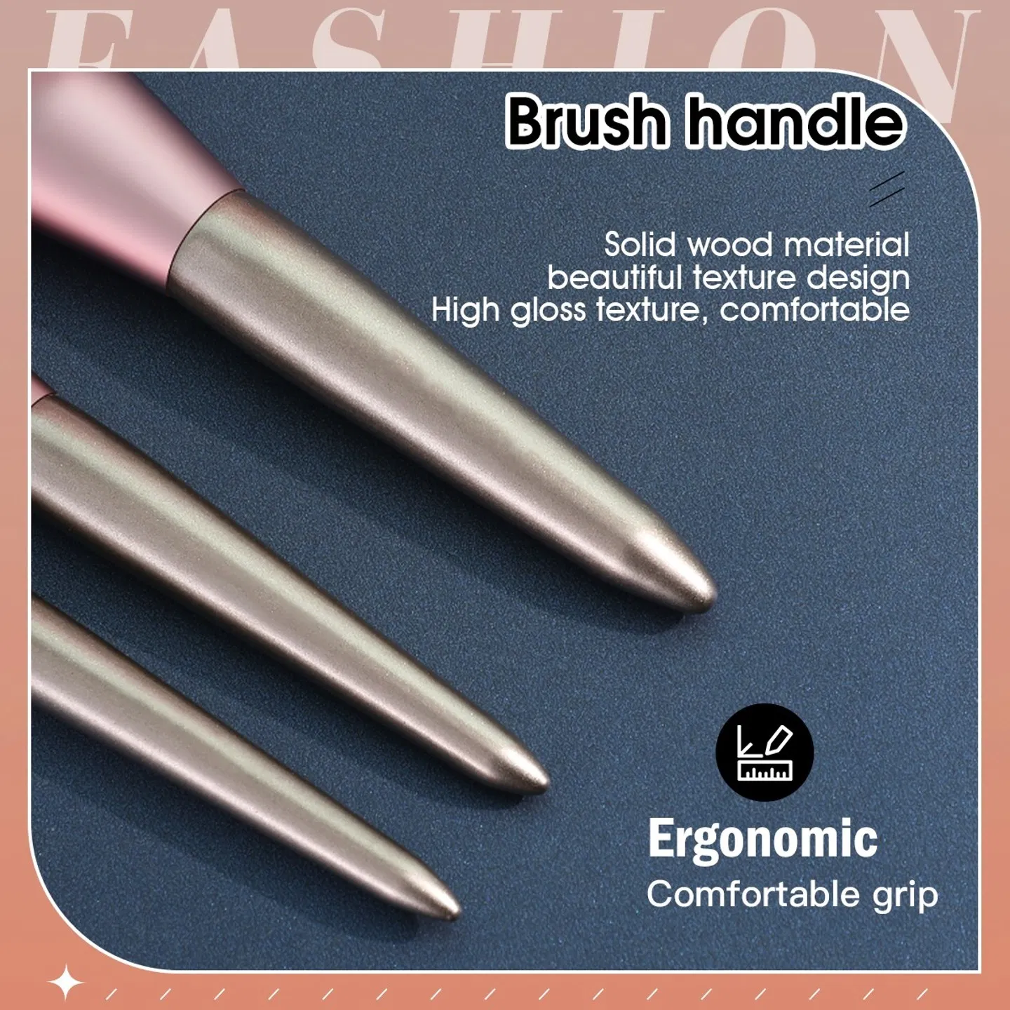 9-piece small pudding makeup brush set, all-in-one face and eye function brush, soft bristles that evenly apply makeup, paired with a printed roll-up case photo 3