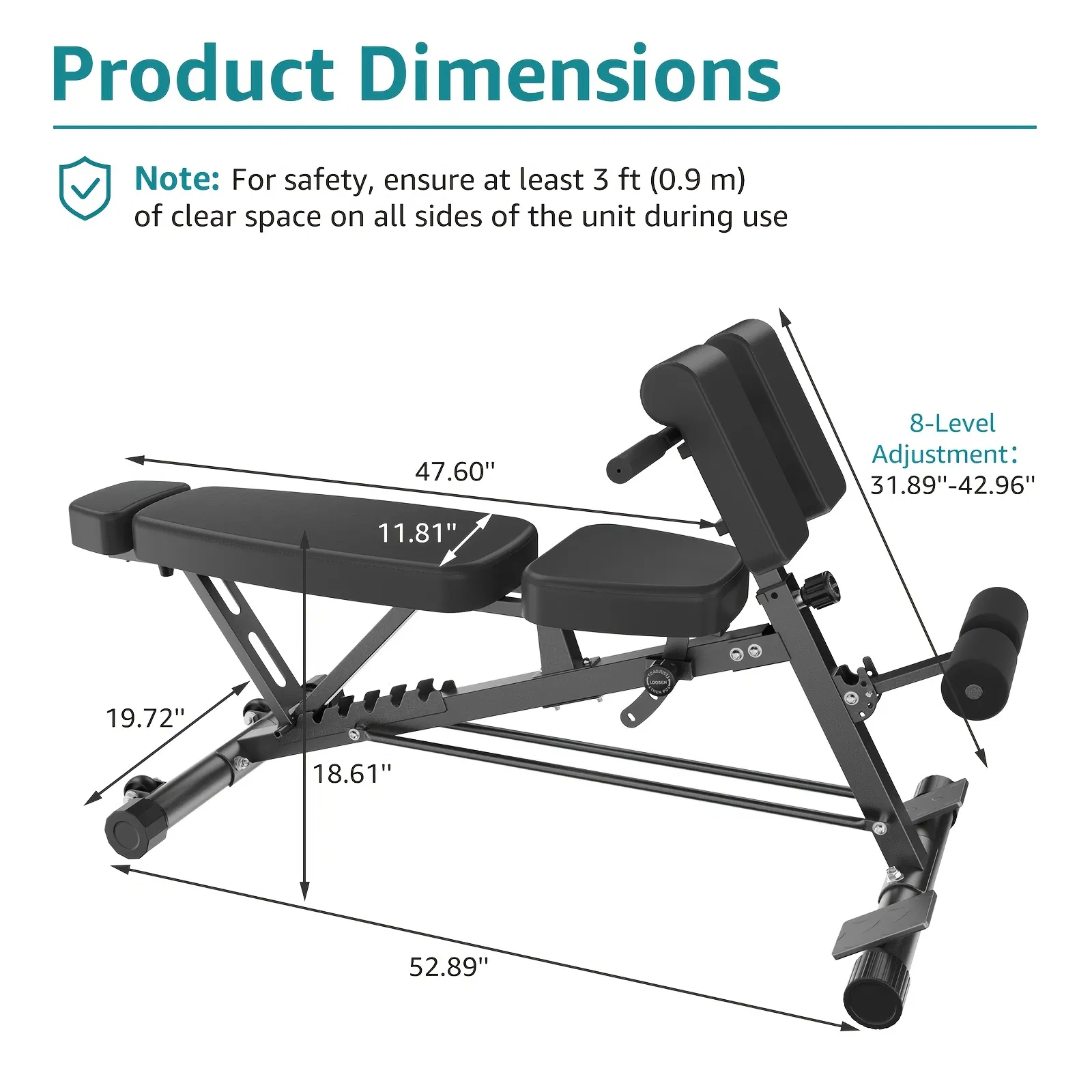 Multifunctional Bench Press Bench, Adjustable Bench for Supine, Prone, And Flat Positions, High-Intensity Back Extension Roman Chair, Foldable Sit-Up Bench, All-In-One Full-Body Workout Equipment for photo 5