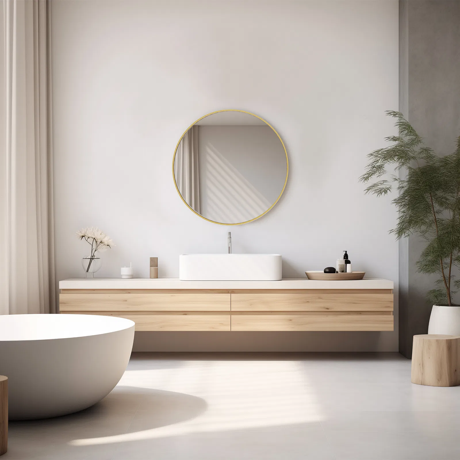 Black Round Wall Mirror 20-30 Inch, Bathroom Mirrors for Over Sink, Circle Mirror for Bathroom, Entryway, Bedroom, Vanity photo 2
