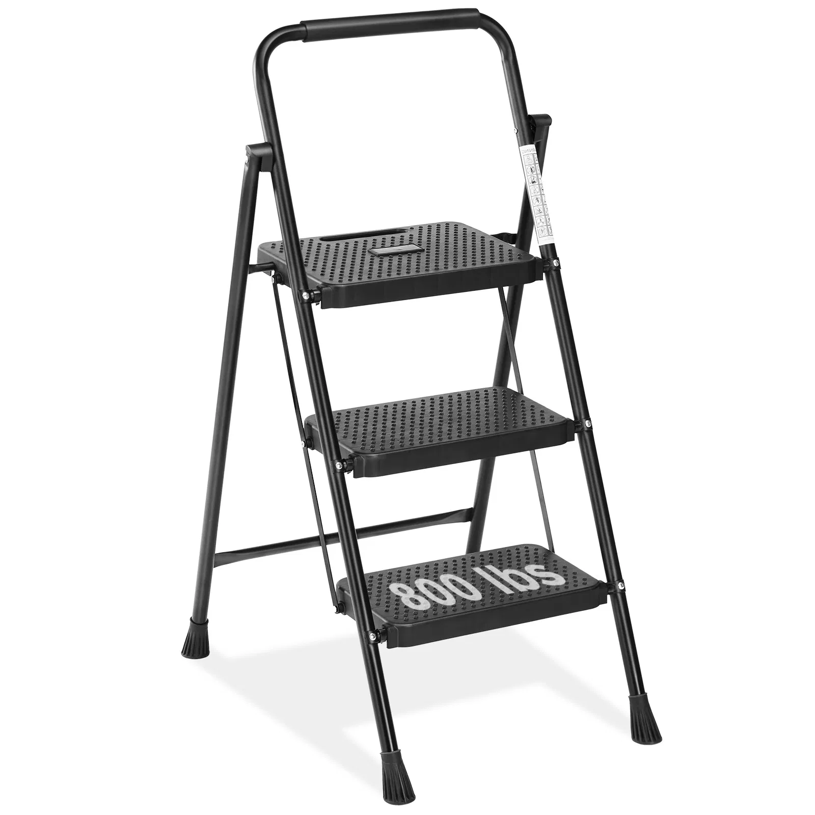 Household portable 3-layer step ladder, with safety buckle stable and safe photo 1