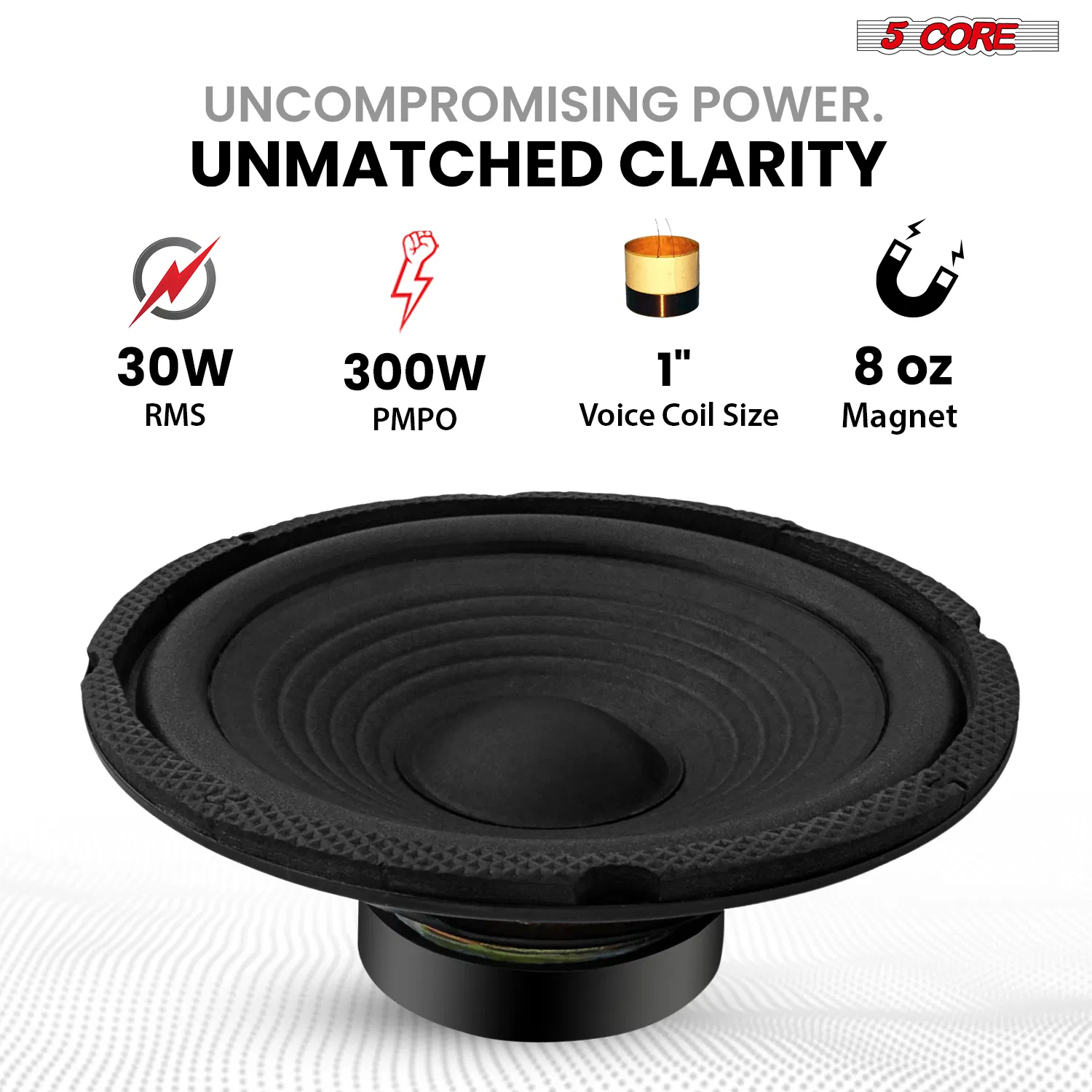 5 Core 6.5 Inch 6" Car Subwoofer Speaker 4 Ohm Woofer Replacement Driver photo 8