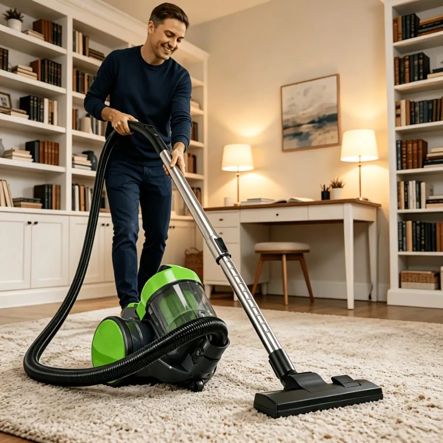 Canister Vacuum Cleaner for Home, Lightweight Portable Vacuum Cleaners with Automatic Retractable Cord, Bagless Vacuum with Washable HEPA Filter for Hardwood Floor & Carpet photo 5