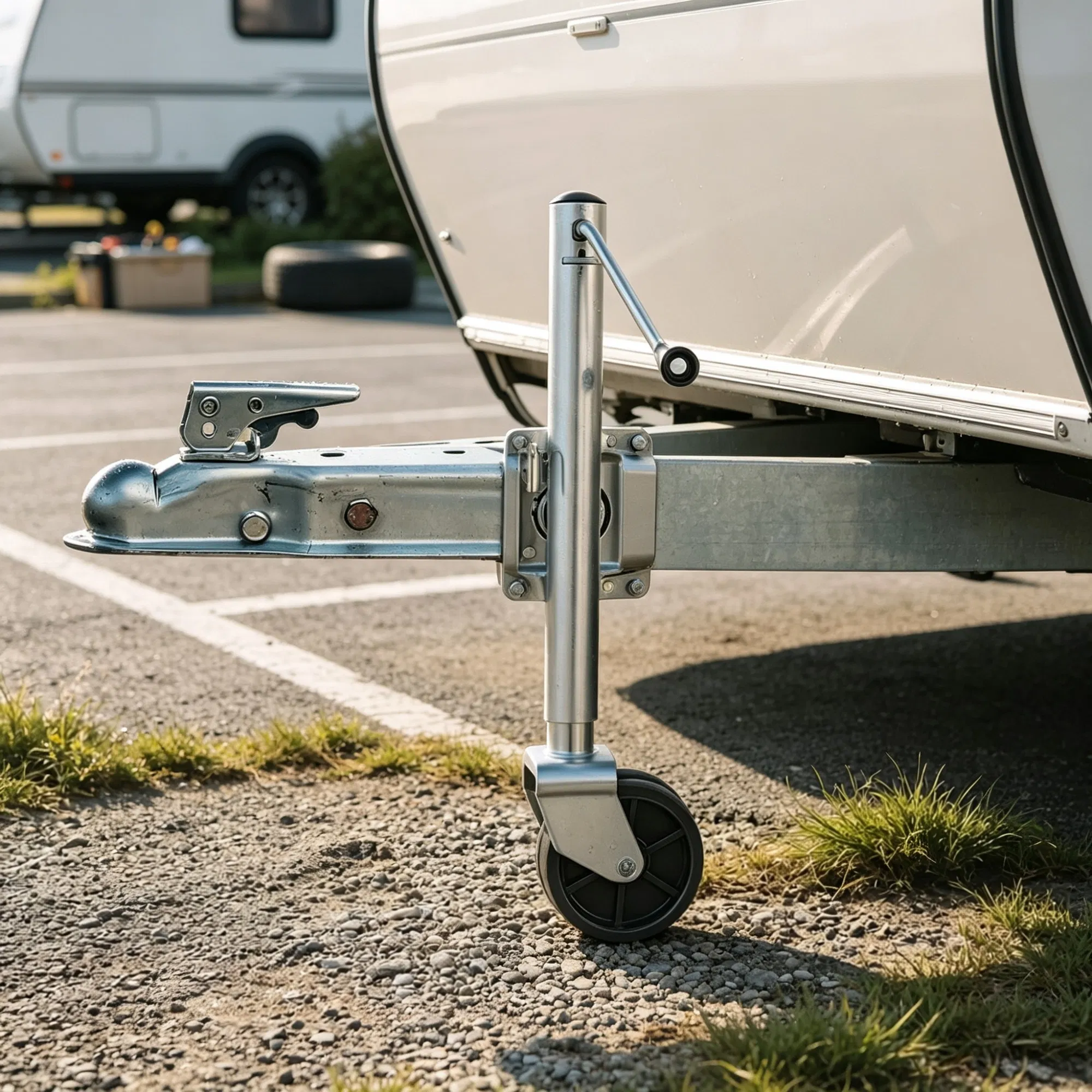 2000 lbs Heavy Duty Swivel Boat Trailer Jack with PP Dual Wheel, 15"-27" Lift Range for RV & Utility Trailers photo 4