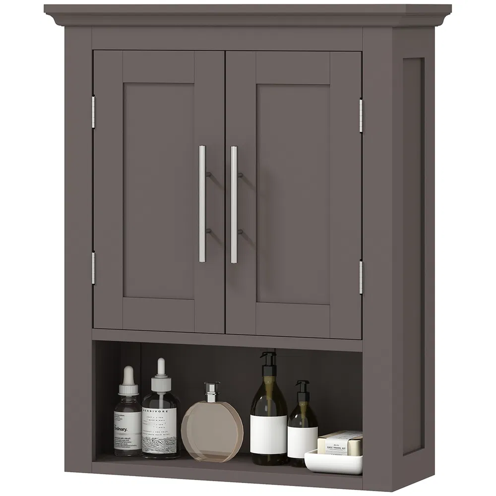 Bathroom Wall Cabinet, Medicine Cabinet, Toilet Storage Cabinet with Shelf for Living Room and Entryway, Brown photo 7