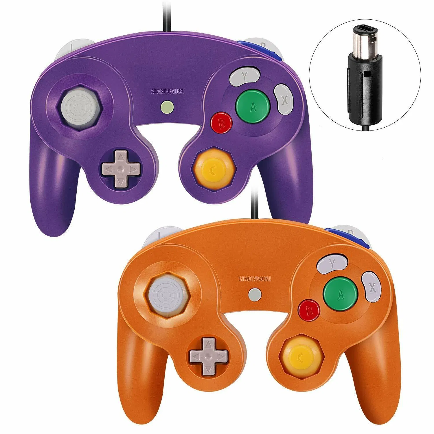 2 Pack Wired NGC Controller Gamepad for Nintendo GameCube GC & Wii U Console USA photo 1