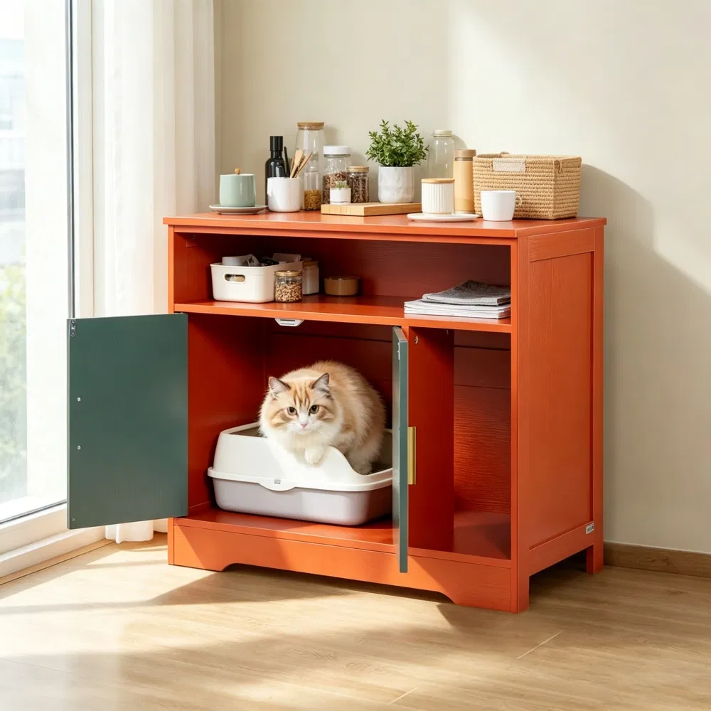 Wooden Cat Box Cabinet photo 6