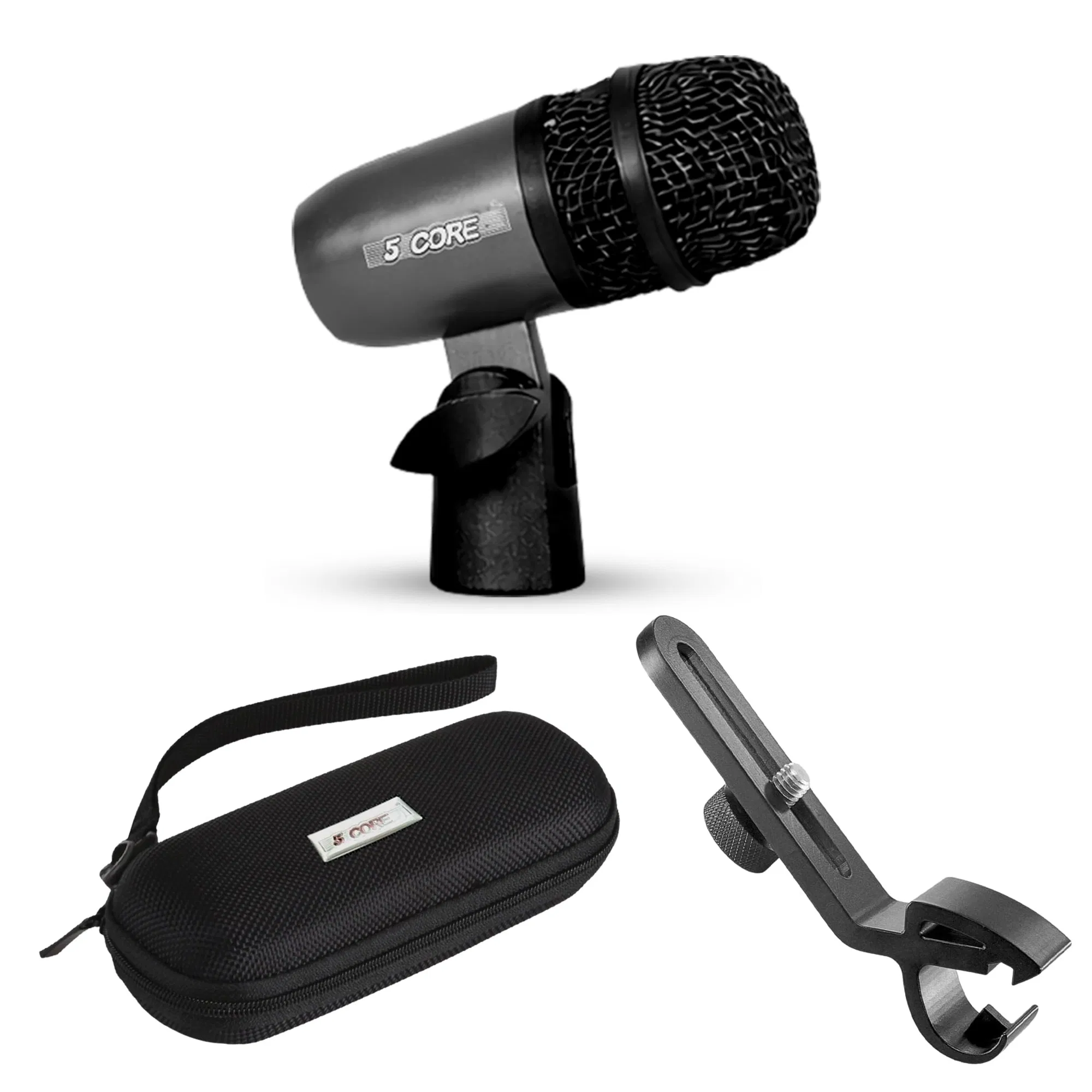 5Core Snare Mic XLR Cardioid Tom Drum Kick Instrument Microphone BLACK photo 1