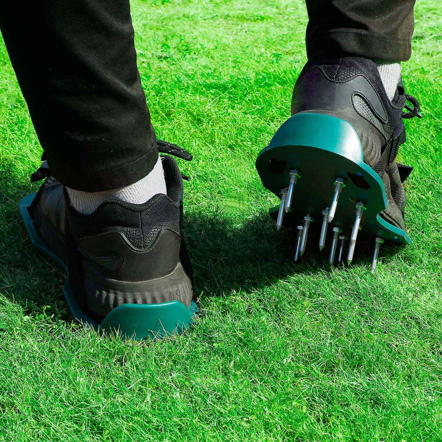1Pair Lawn Aerator Shoes Grass Aerating Spike Sandal Heavy Duty Aerator Shoes w/ Adjustable Straps for Lawn Garden photo 8