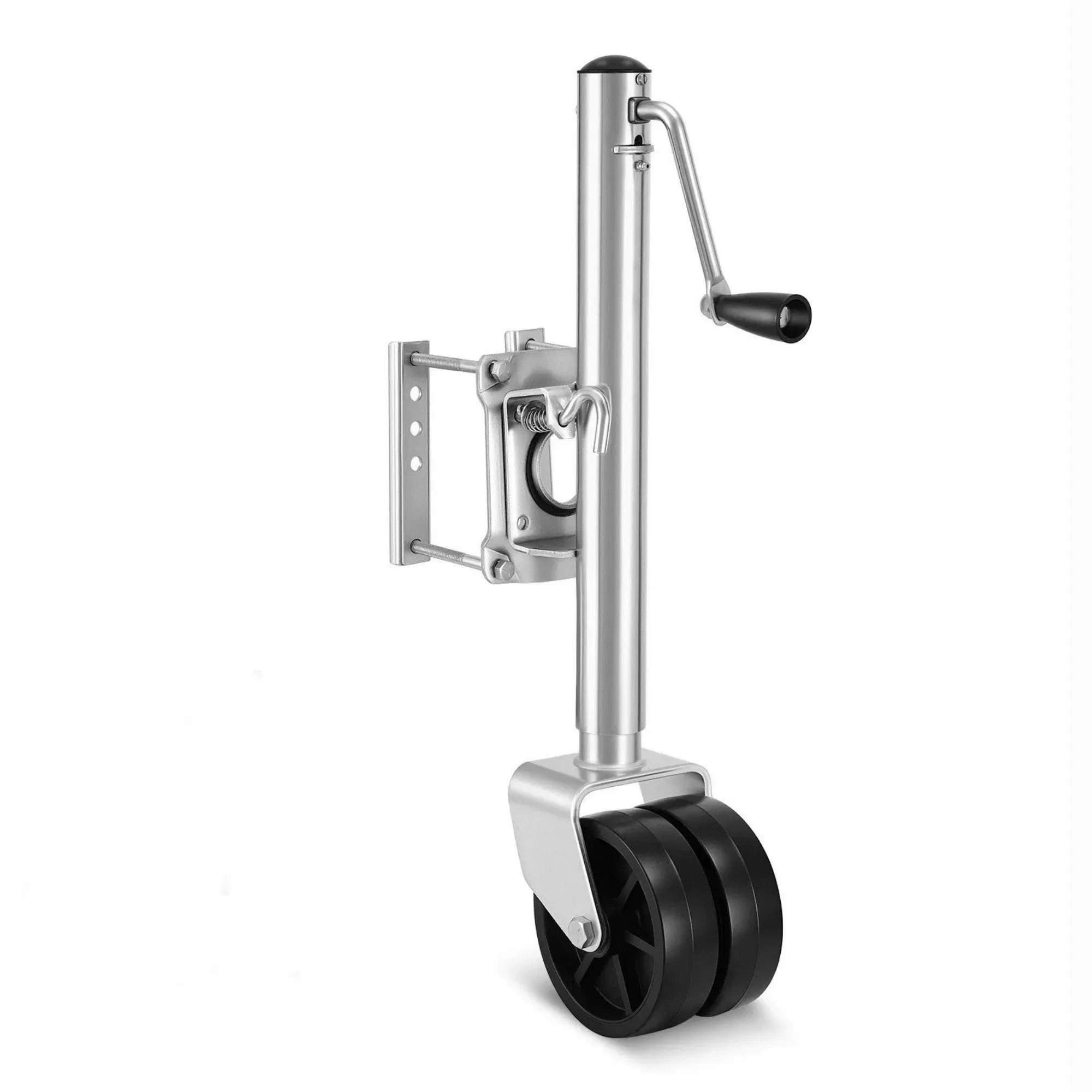 2000 lbs Heavy Duty Swivel Boat Trailer Jack with PP Dual Wheel, 15"-27" Lift Range for RV & Utility Trailers photo 6