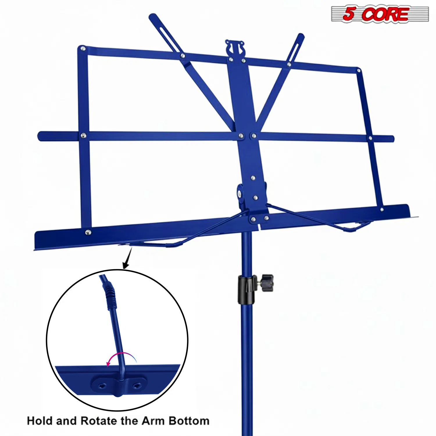 5Core Music Stand For Sheet Music Portable Tripod Adjustable Folding Note Holder photo 6