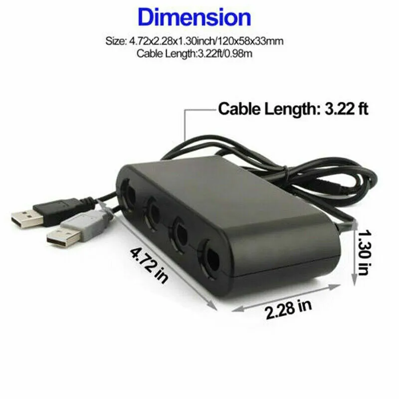 GameCube Controller Adapter 4 Port For Nintendo Switch Wii U & PC USB NEW TURBO photo 5
