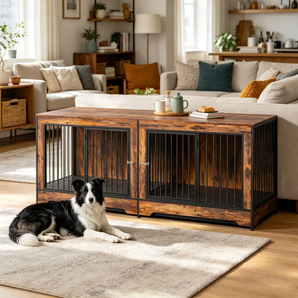 Dog Crate Furniture with Adjustable Divider photo 5