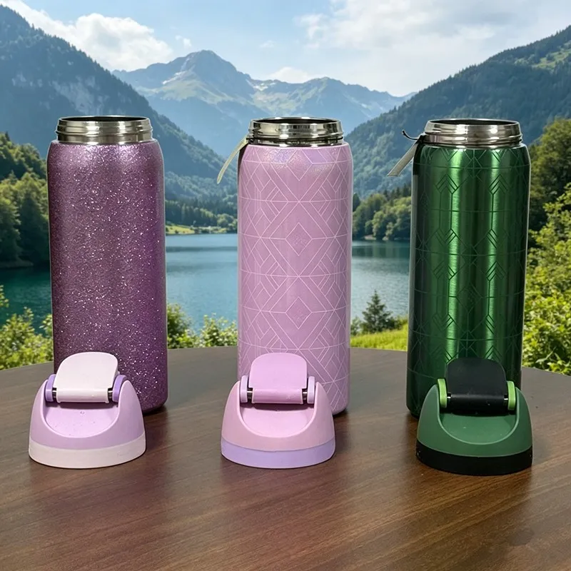 304 stainless steel outdoor sports water bottle, portable and leak-proof, suitable for daily travel, mountain climbing and fitness activities, etc photo 2