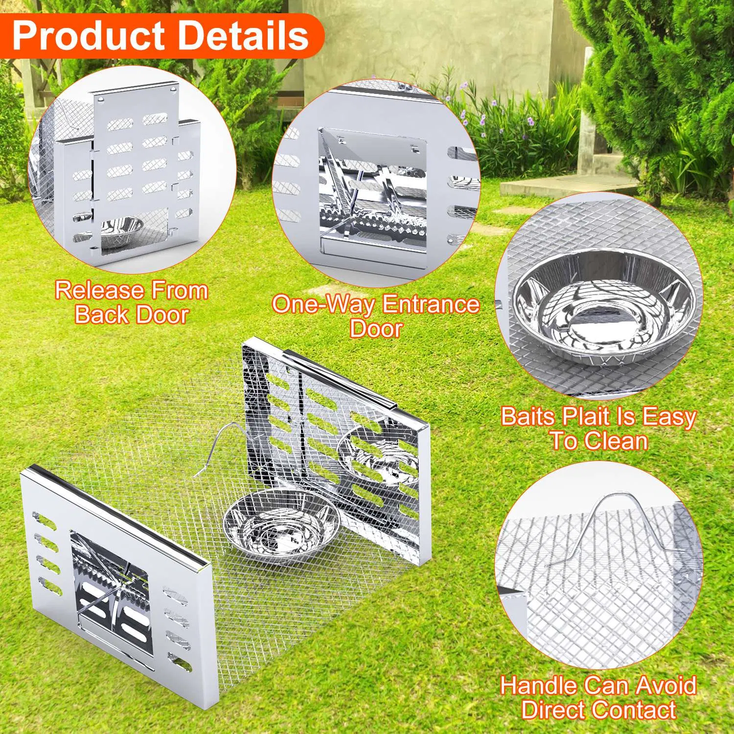 2Pcs Humane Rat Trap Catch and Release Live Mouse Cage Traps with Automatic Continuous Cycle Trapping for Chipmunk Rodent Mouse Small Animals photo 7