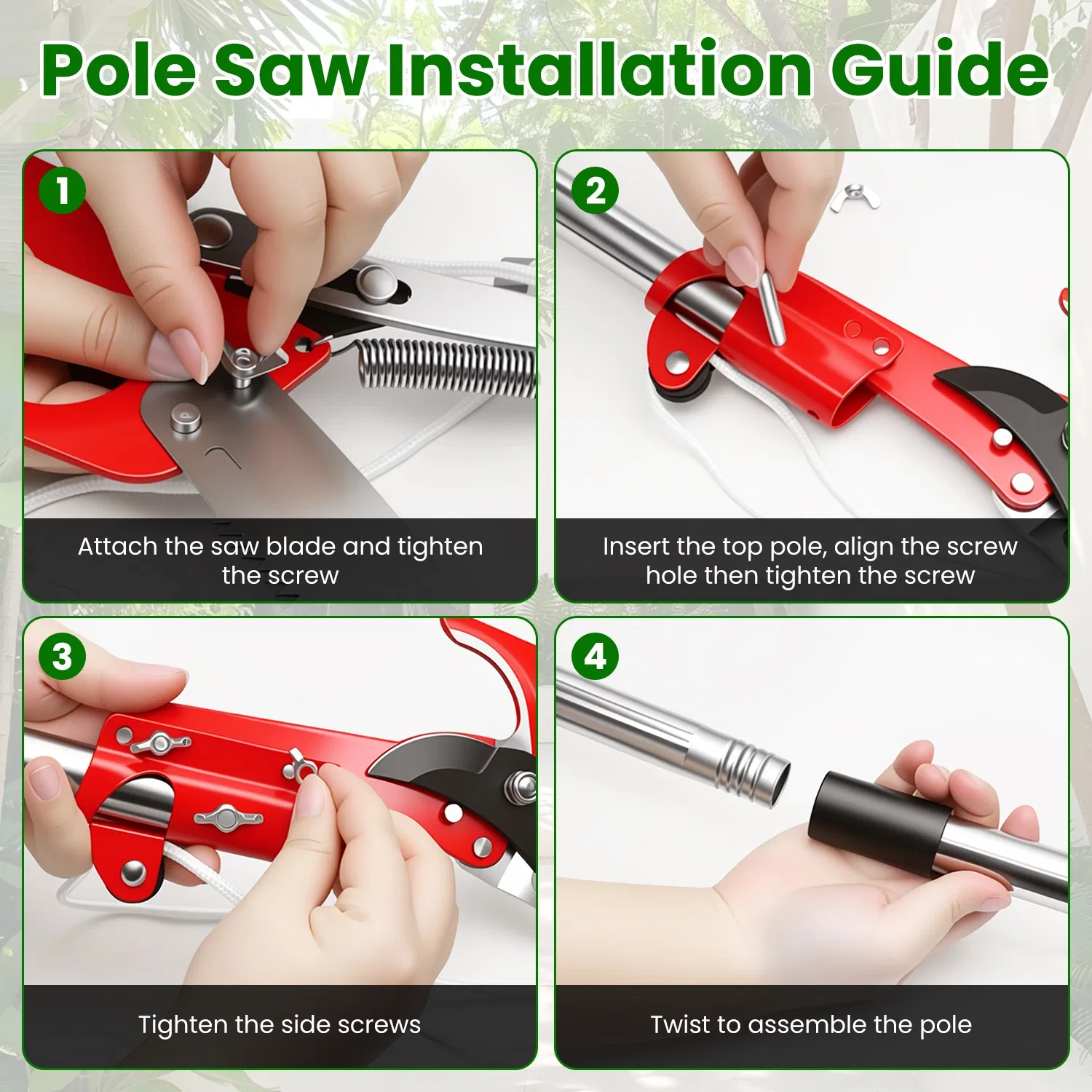 2-in-1 Pole Saw & Fruit Picker with Extendable Stainless Steel Pole photo 5
