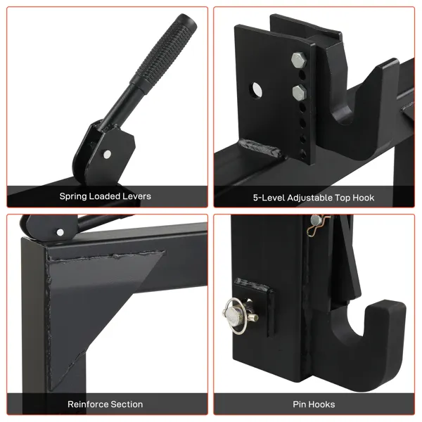 3 Pt Quick Hitch Adapter For Category 1 & 2 W/ Adjustable Bolt Tractor 3000lb,Black photo 2